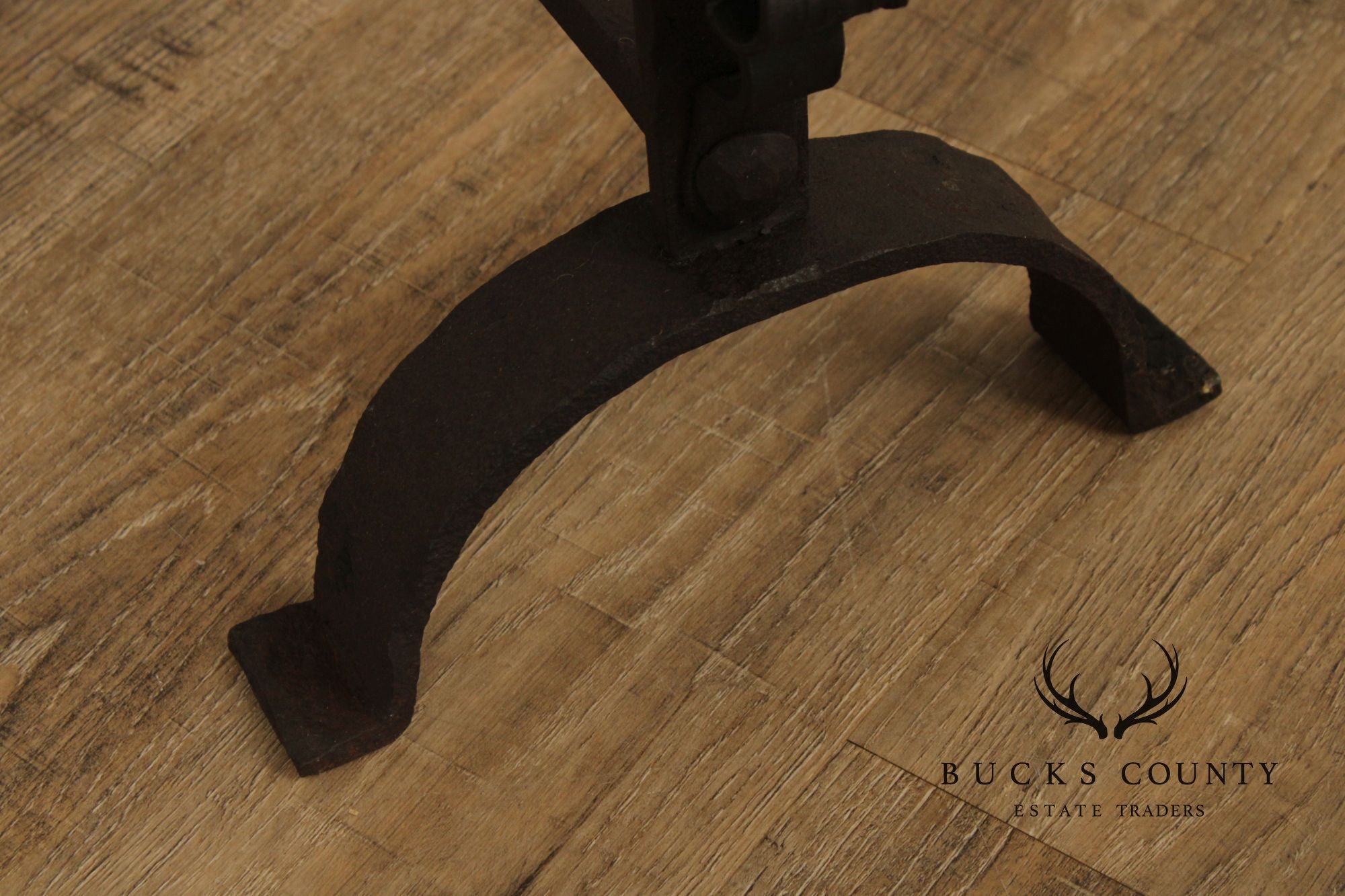 Arts & Crafts Pair of Wrought Iron Duck Fireplace Andirons