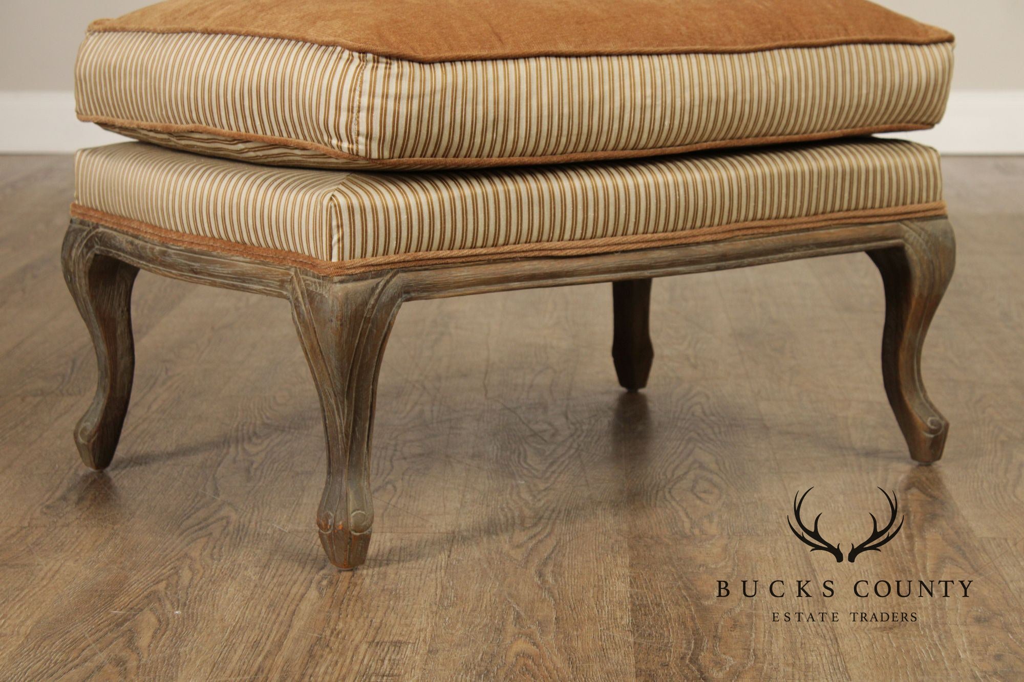 Restoration Hardware French Louis XV Style Pair of Marseilles Ottomans
