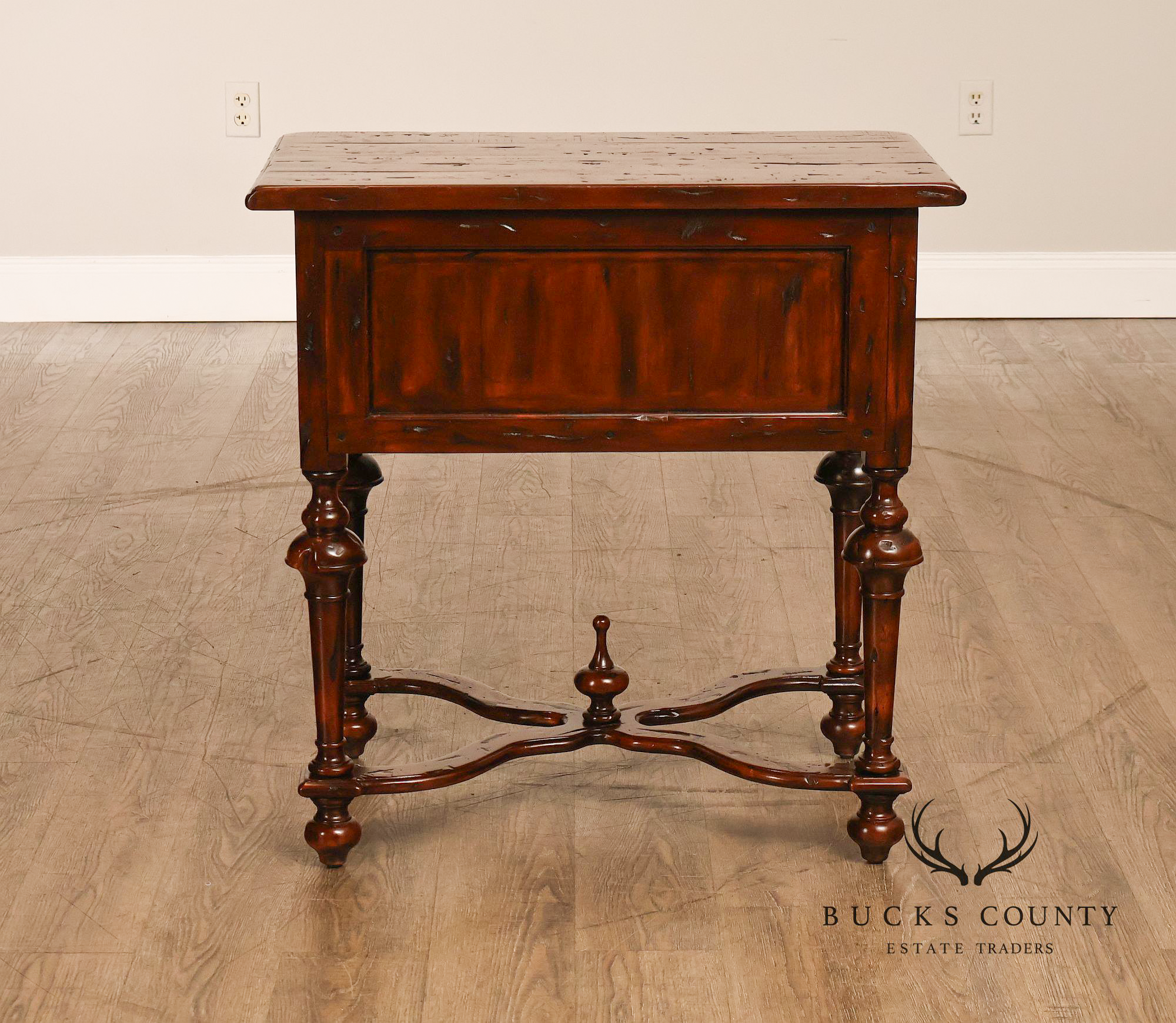 Theodore Alexander Castle Bromwich Antiqued Wood Lowboy End Table