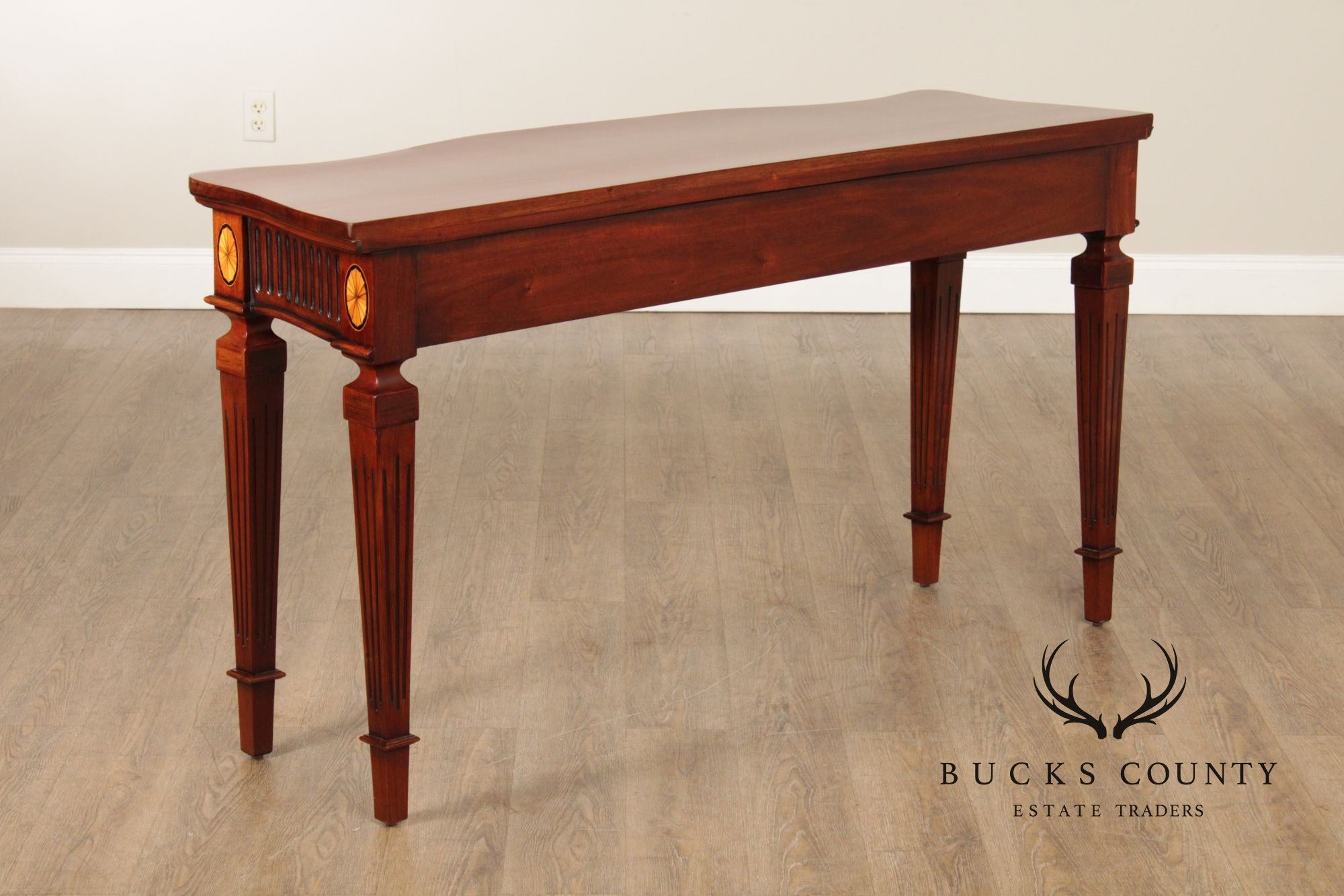 Victoria Collection Neoclassical Style Inlaid Mahogany Console Table