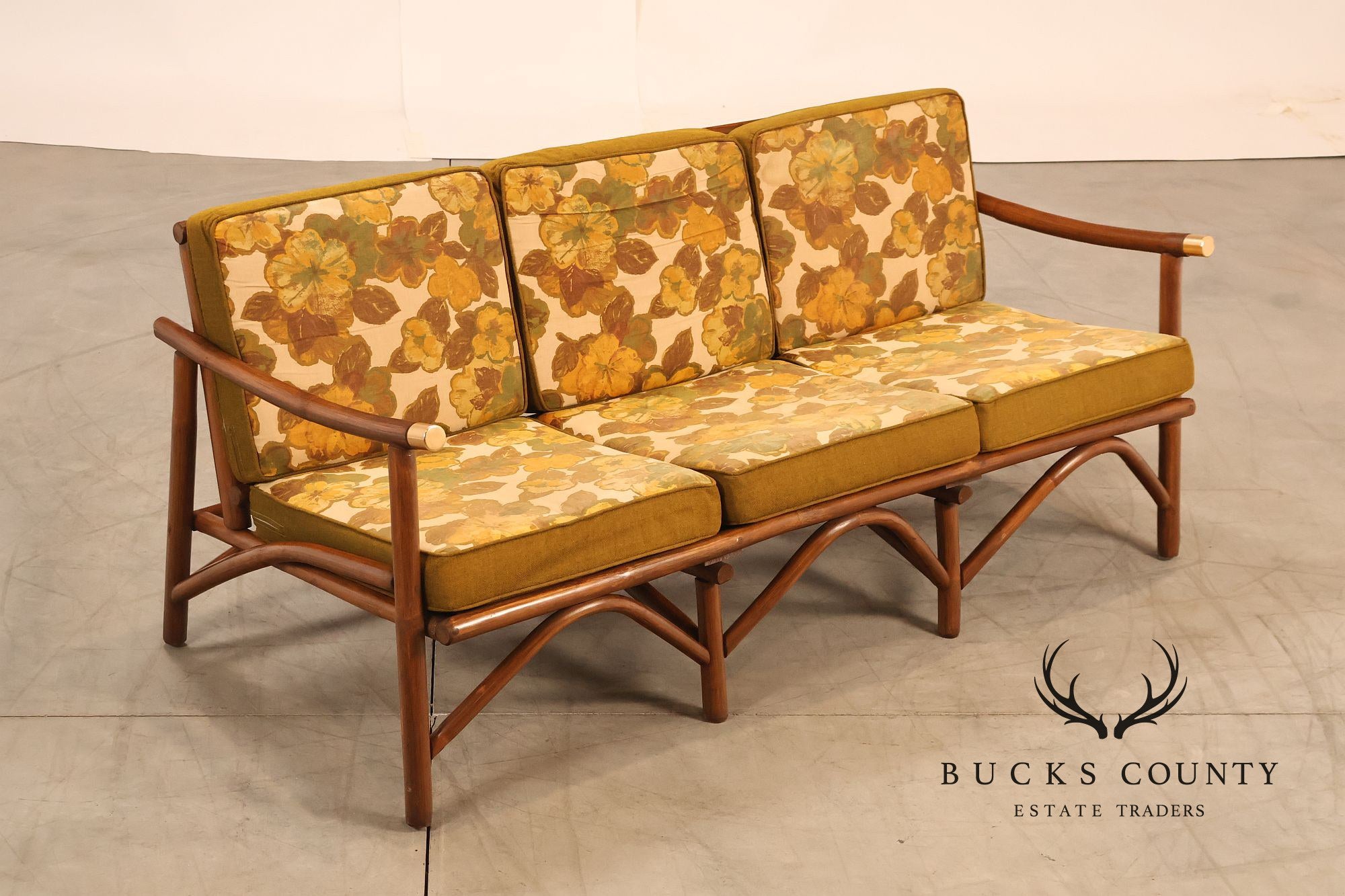 Vogue Coastal Vintage Rattan Bamboo Sofa