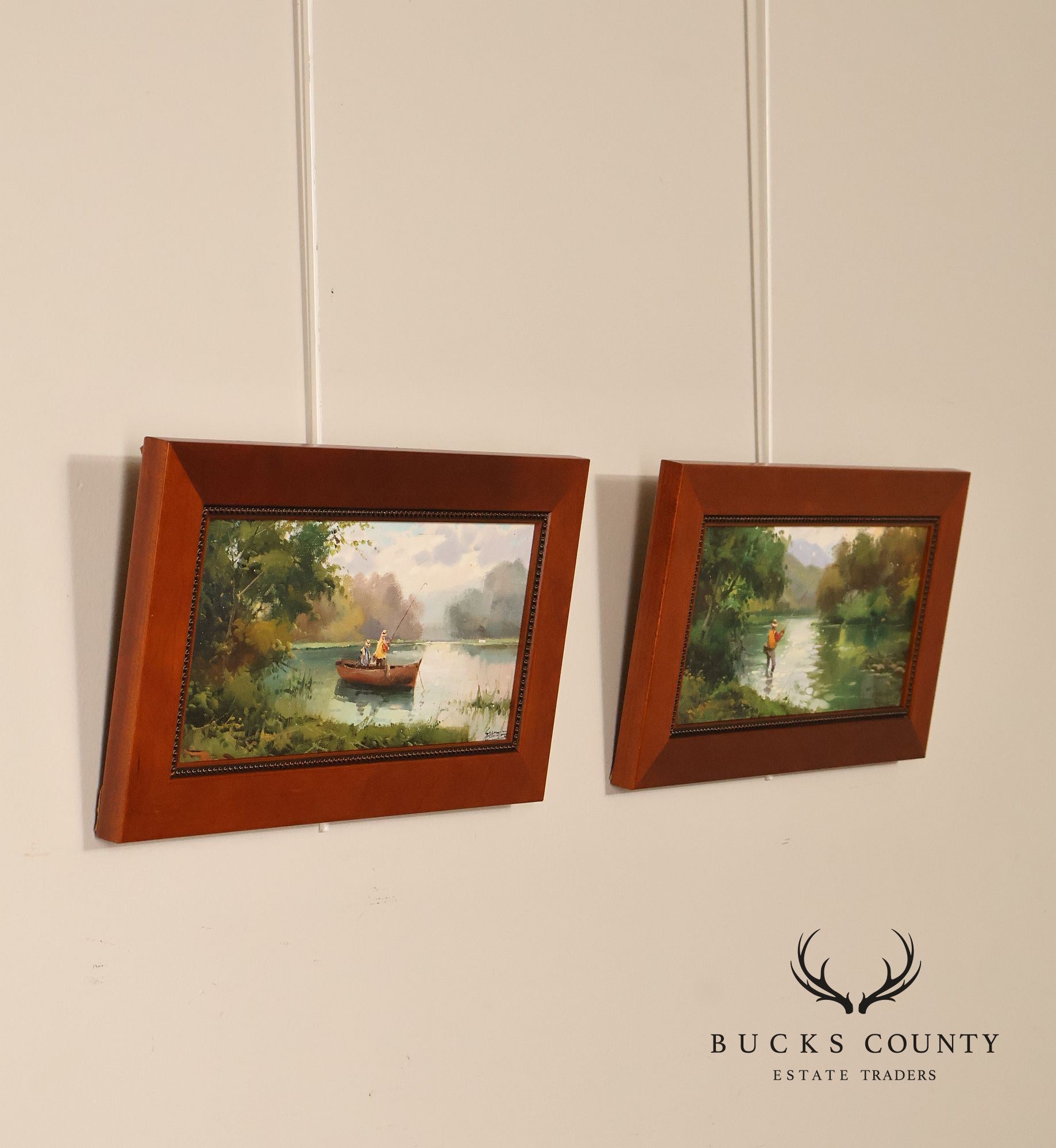 Salvador Caballero Pair of Fishermen Paintings