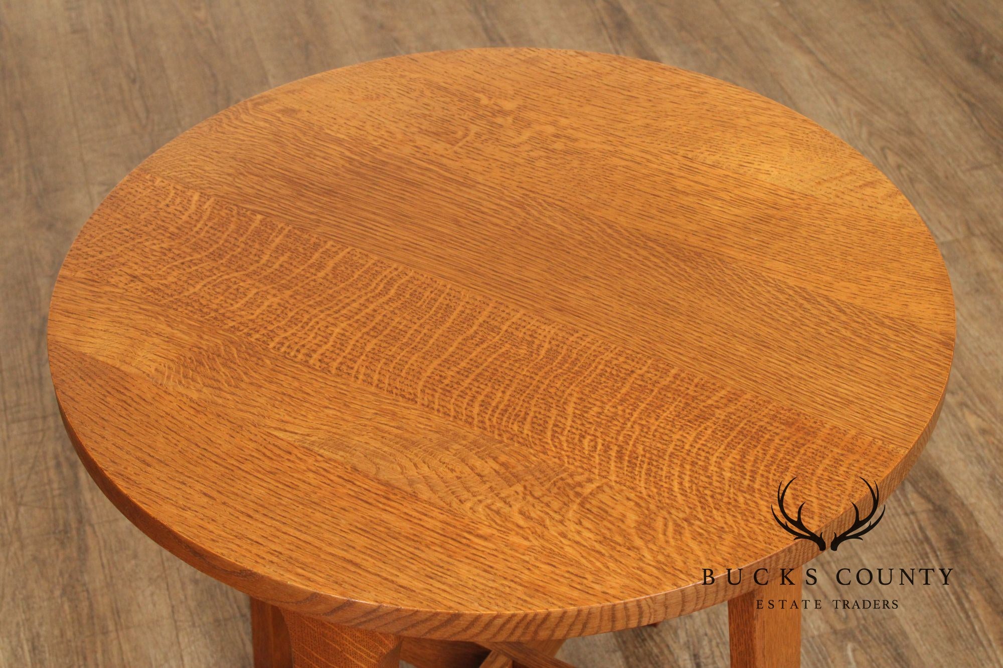 Stickley Mission Collection Oak Gus Round Lamp Table