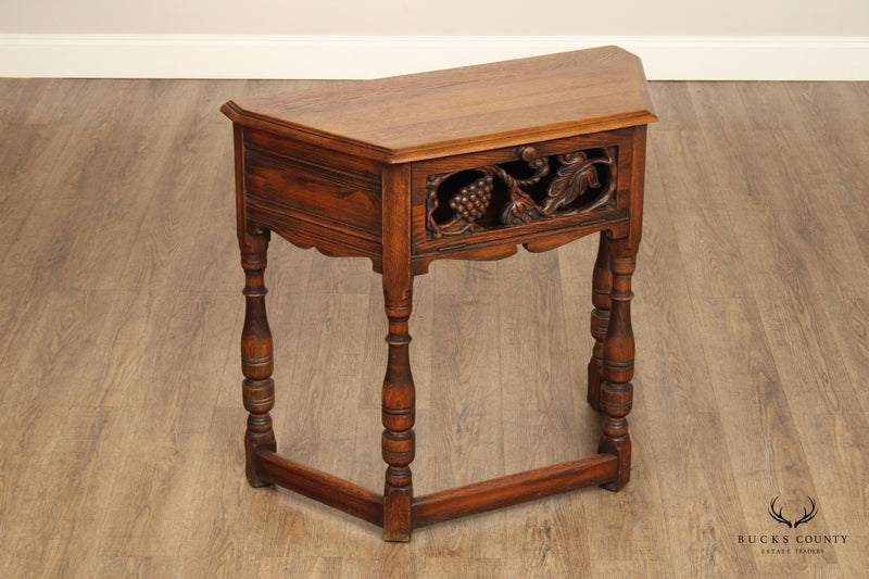 Jamestown Lounge Co. Feudal Oak English Traditional Style Carved Console Table