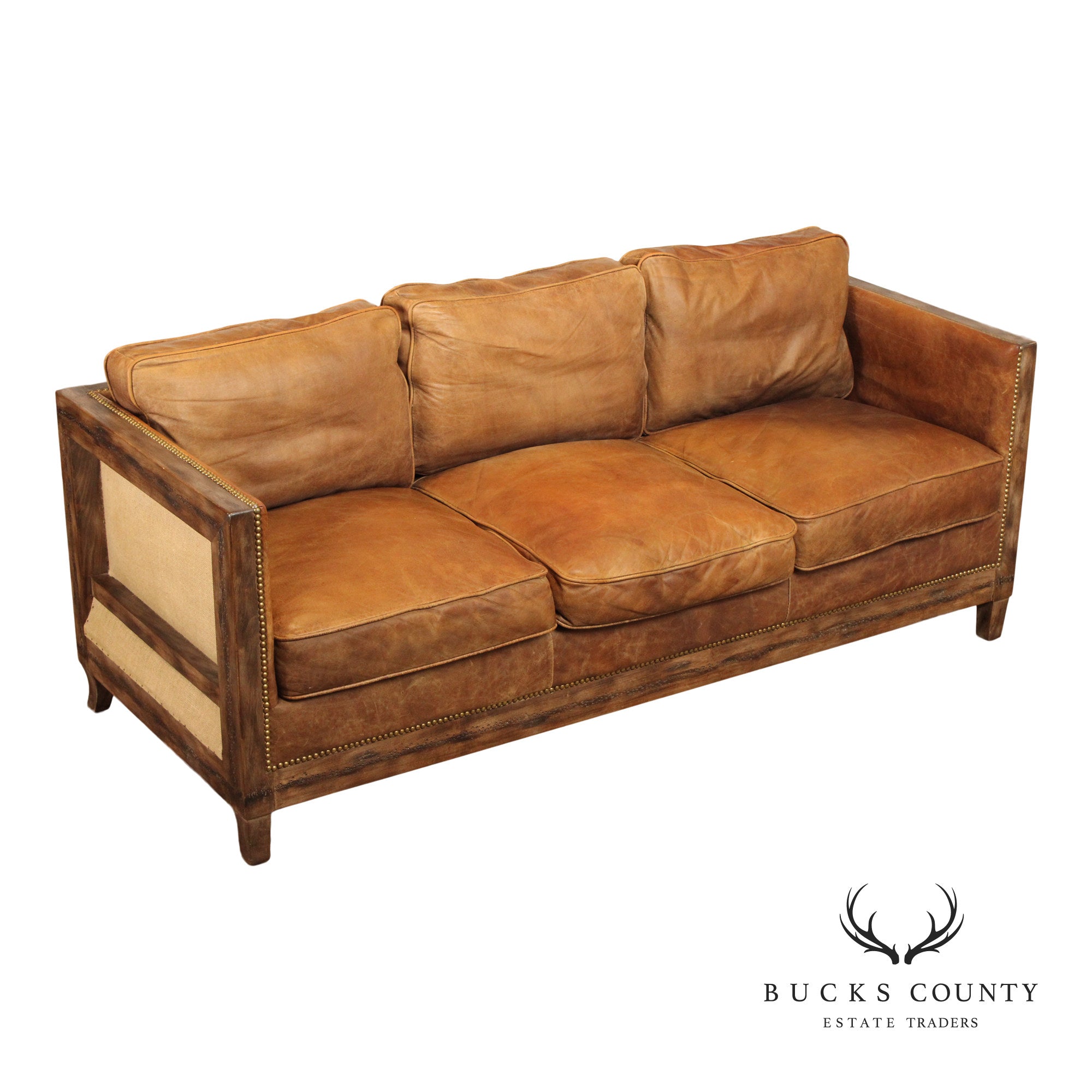 Moe's Collection 'Darlington' Rustic Leather Sofa