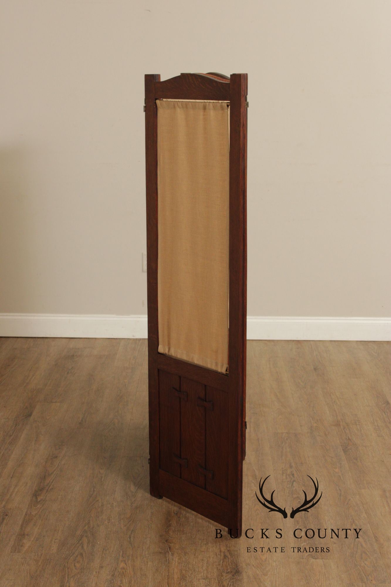 Mission Style Oak Three-Panel Screen