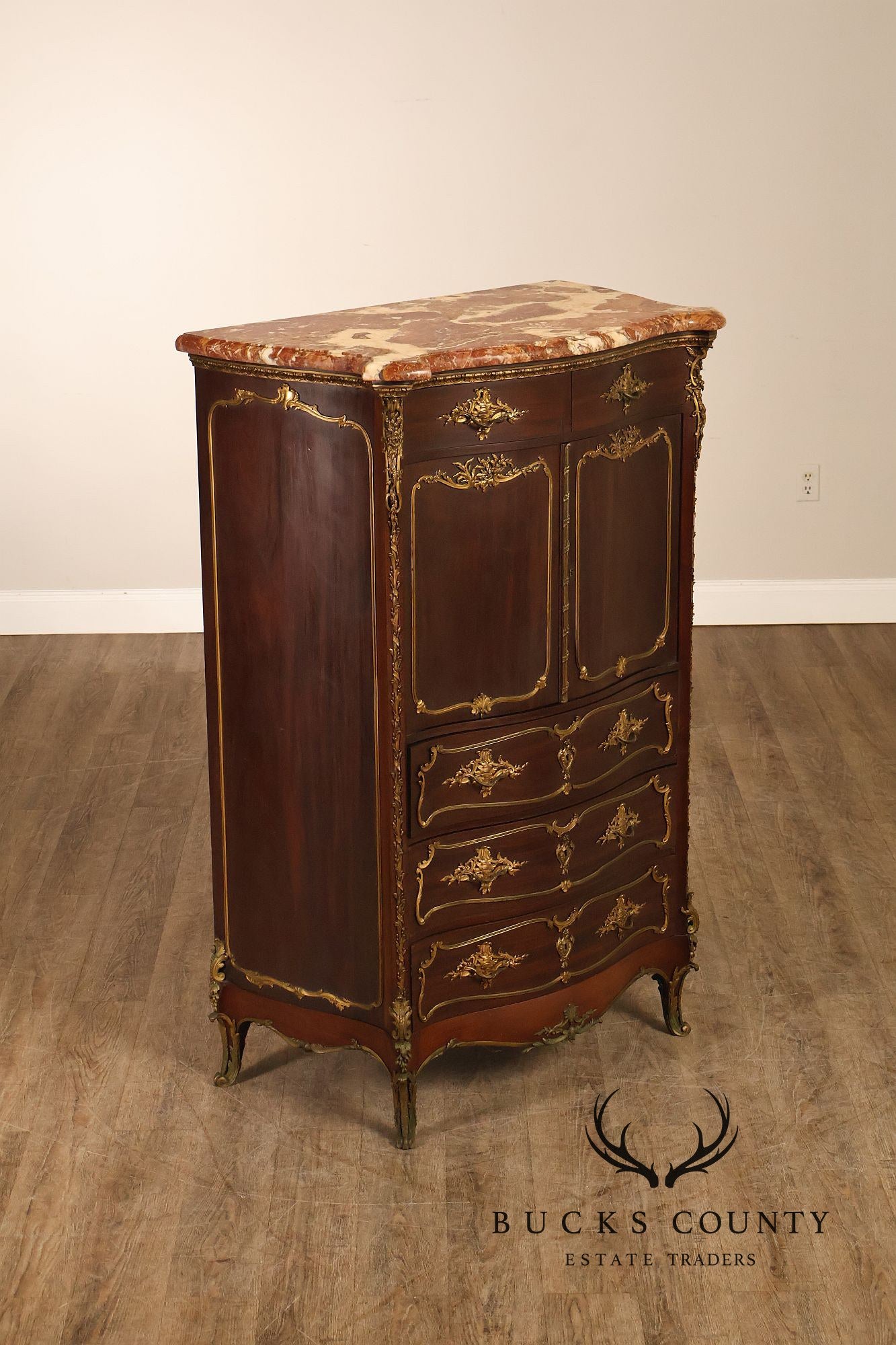 Early 20th Century Bronze Mounted Louis XV Style Chest of Drawers