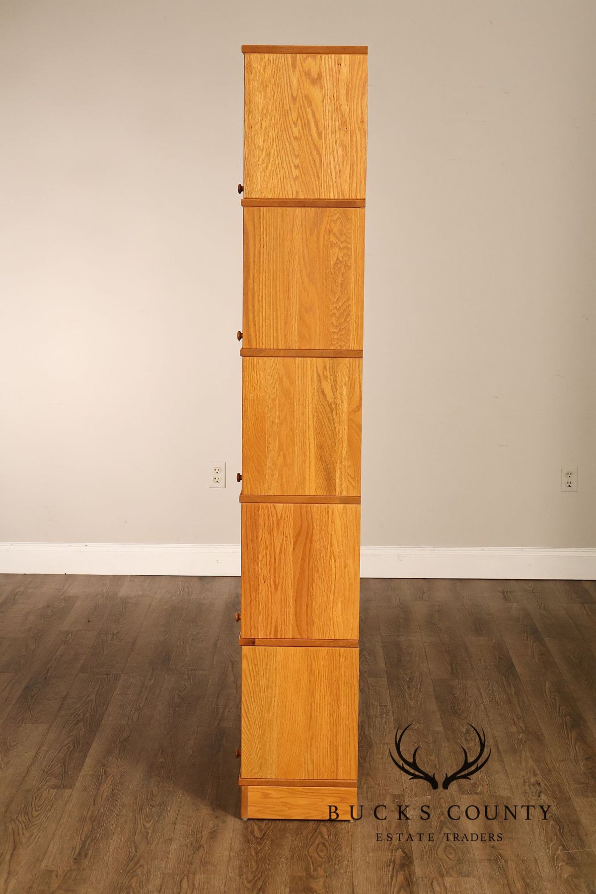 Amish Made Oak Five Stack Barrister Bookcase