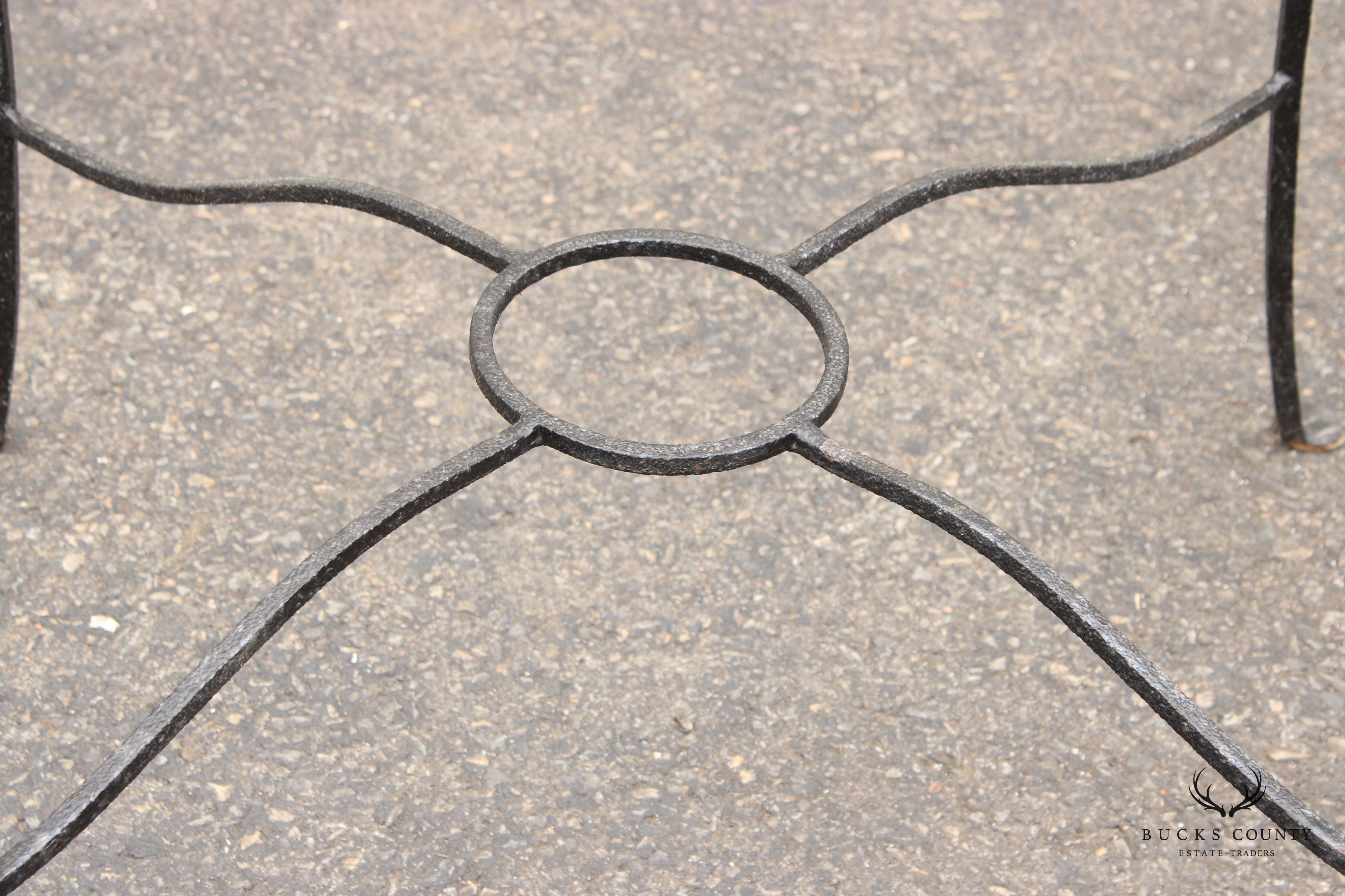 Vintage Wrought Iron Outdoor Dining Table Base