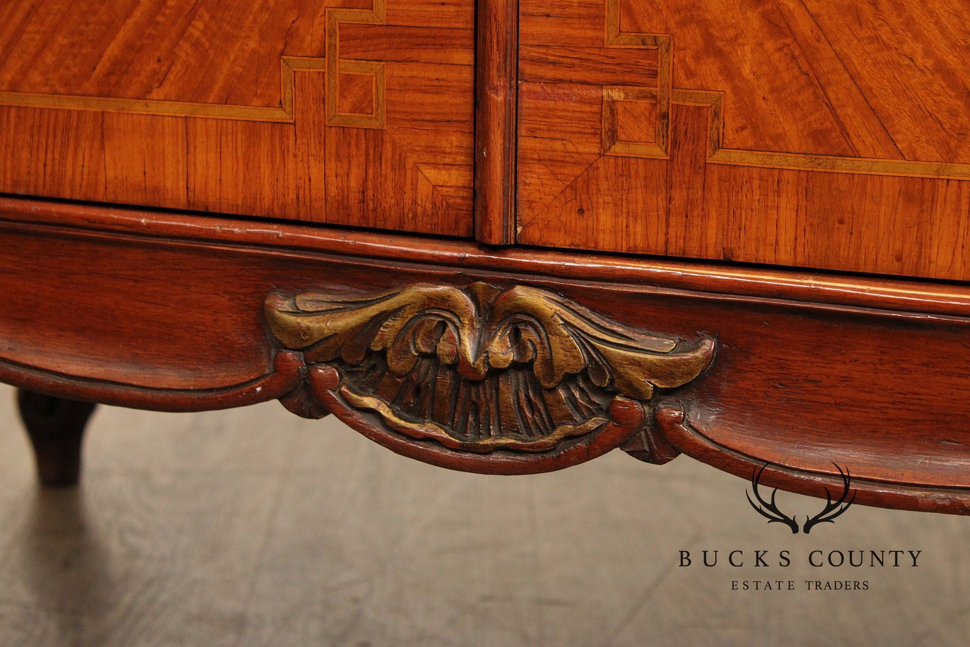 1930's French Louis XV Style Inlaid Satinwood Demilune Gentleman's High Chest