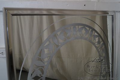 Mid Century Modern Pair of Square Chrome Frame Wall Mirrors by Vanguard Studios