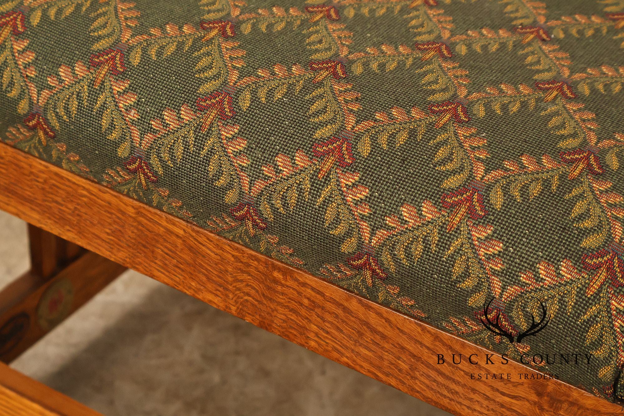 Stickley Mission Collection Oak Spindle Side Footstool Ottoman