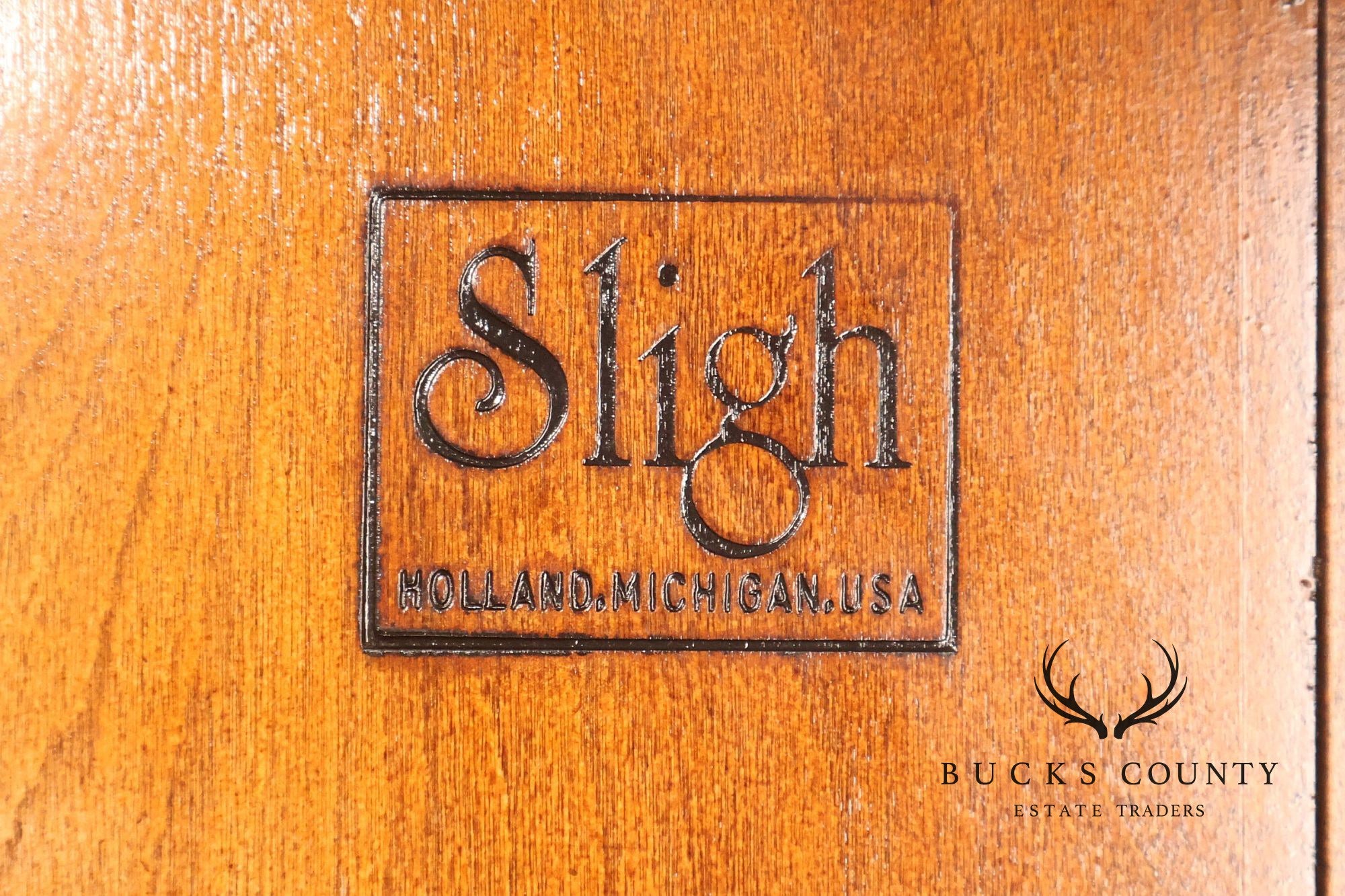 Sligh Mahogany Grandfather Clock With Triple Chime Moon Phase Dial