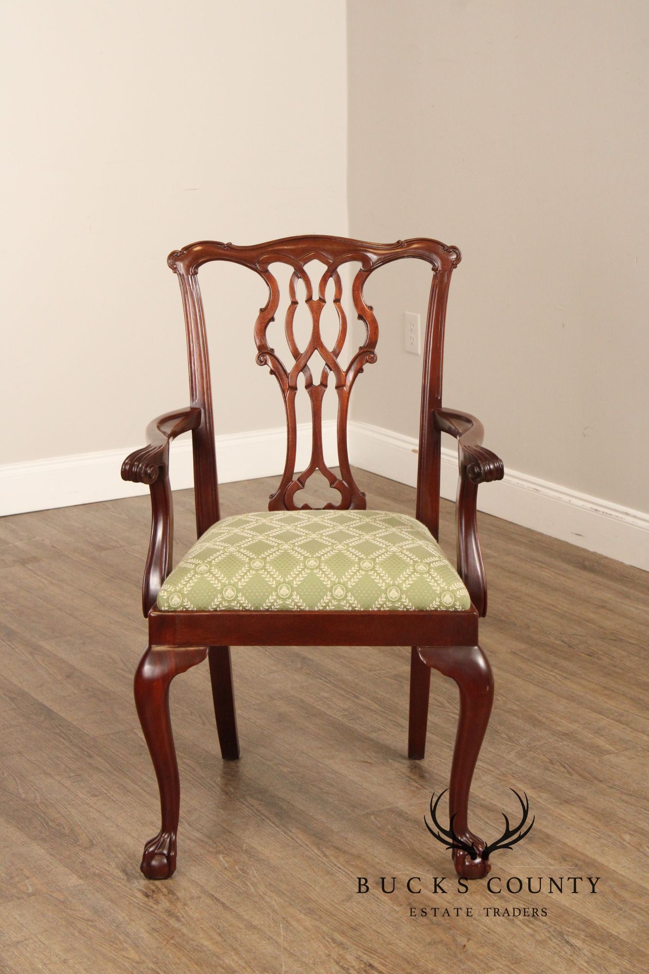 Councill Chippendale Style Set of Ten Mahogany Dining Chairs
