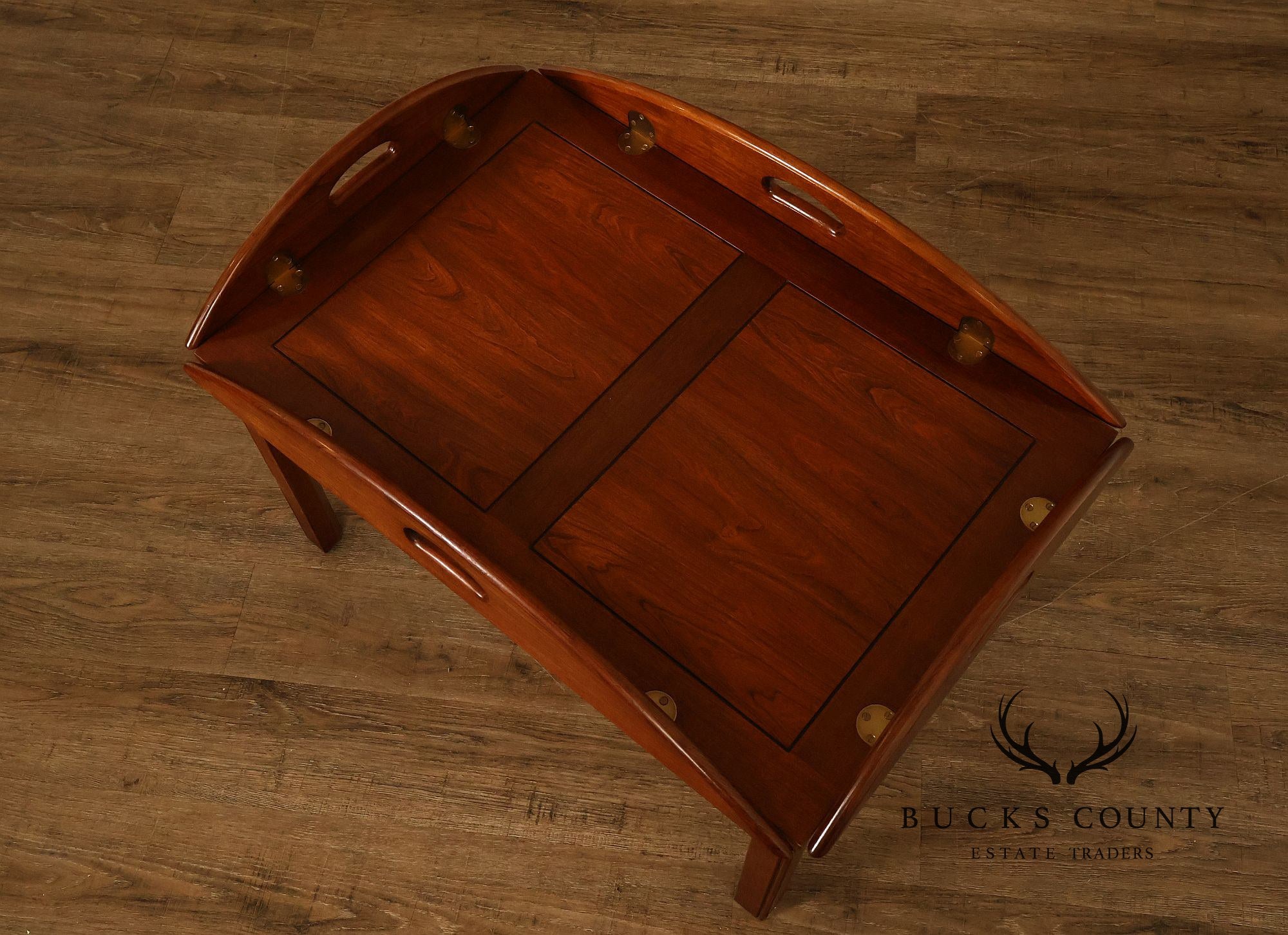 Chippendale Style Cherry Butler's Tray Coffee Table