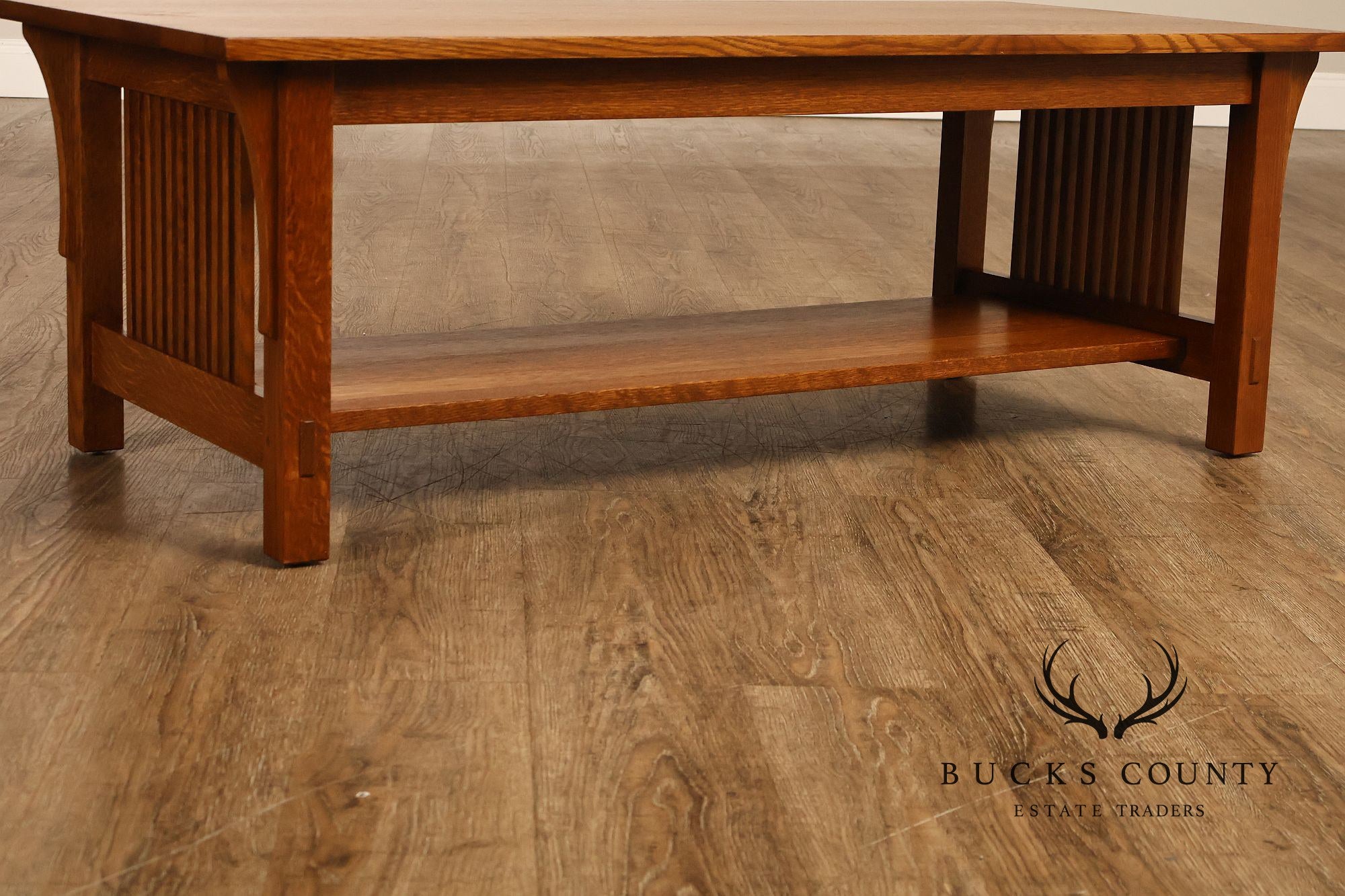 Stickley Mission Collection Oak Spindle Coffee Table