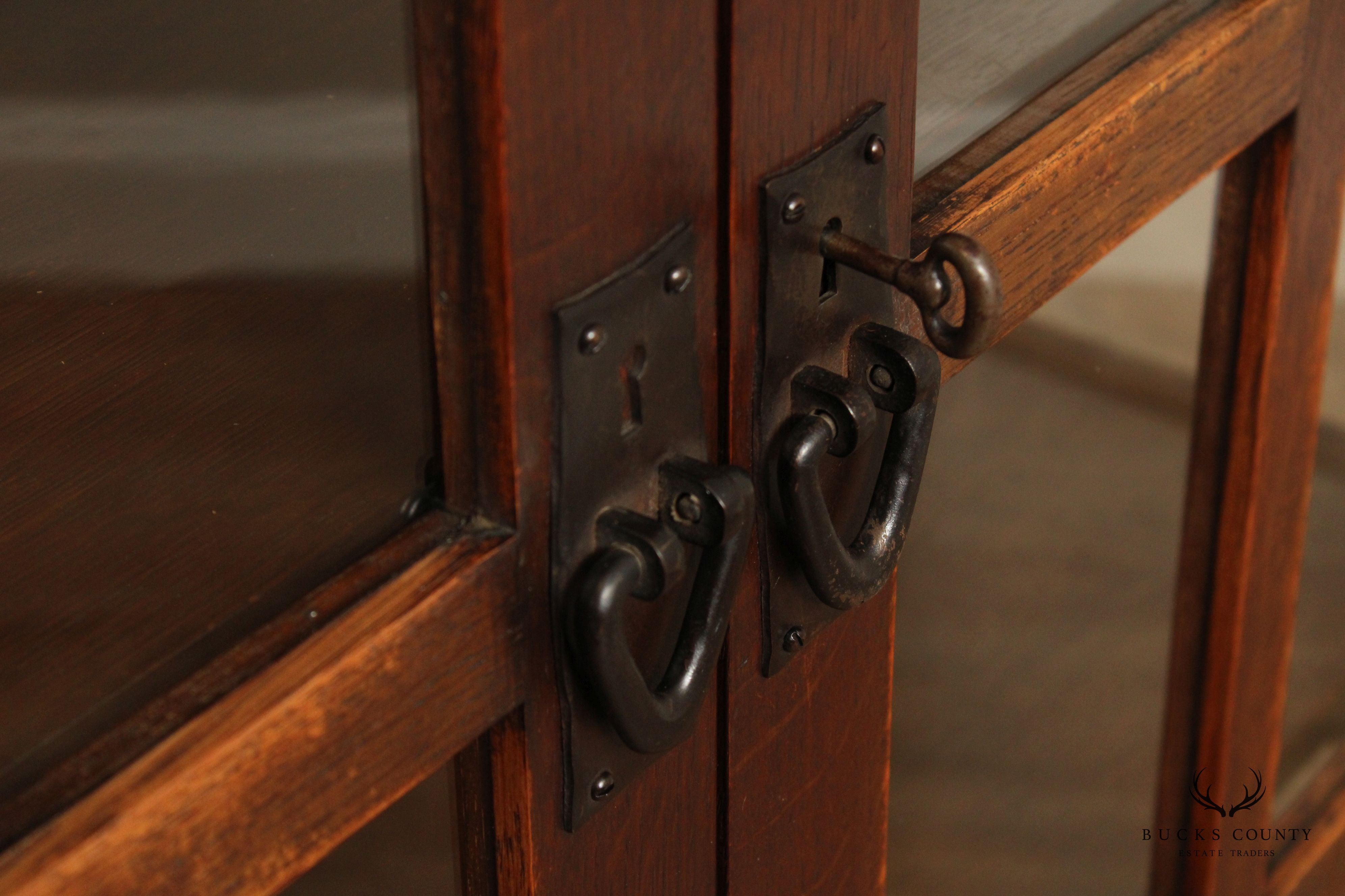 Gustav Stickley Antique Mission Oak and Glass Two-Door China Cabinet