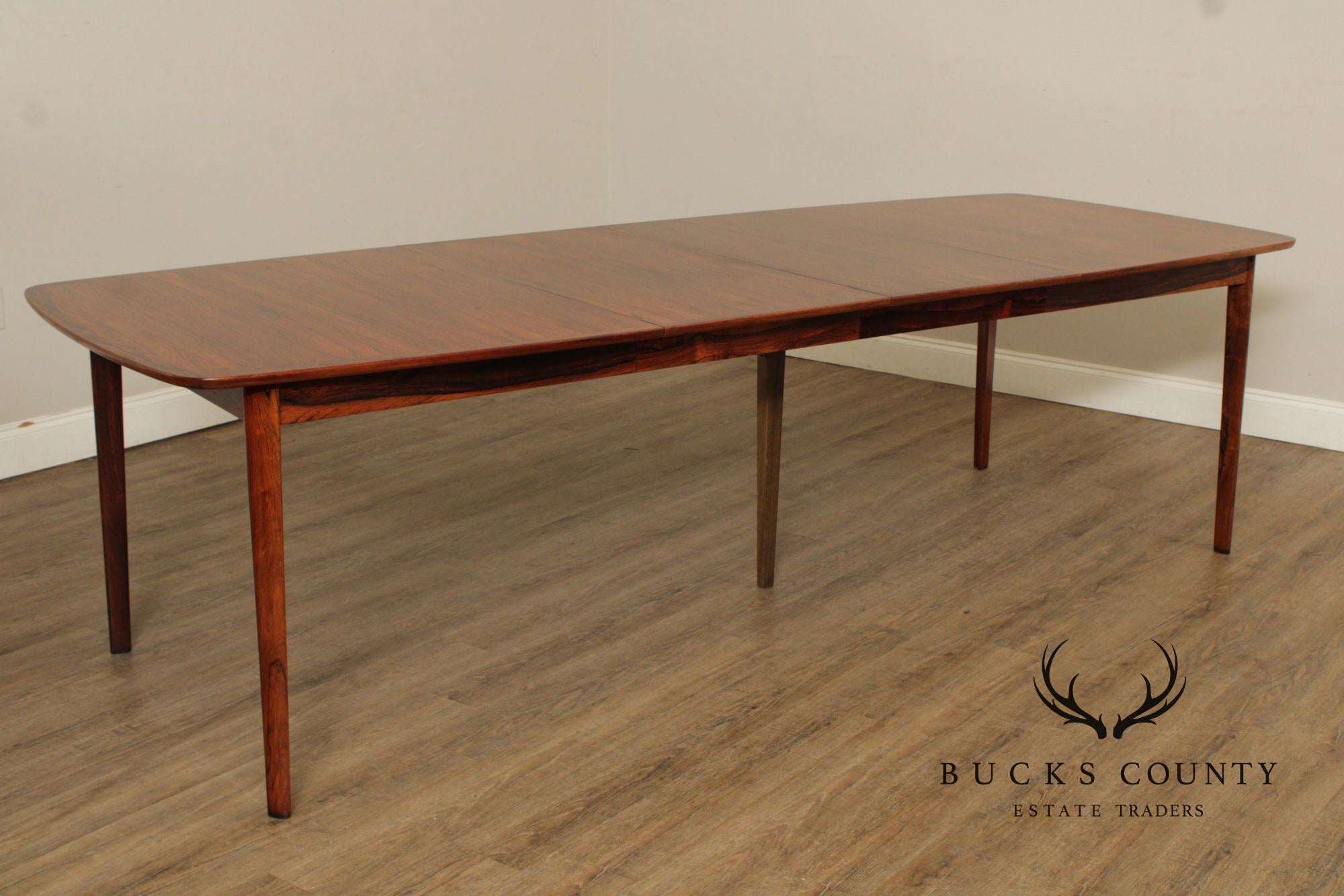 H.P. Hansen Danish Modern Rosewood Expandable Dining Table