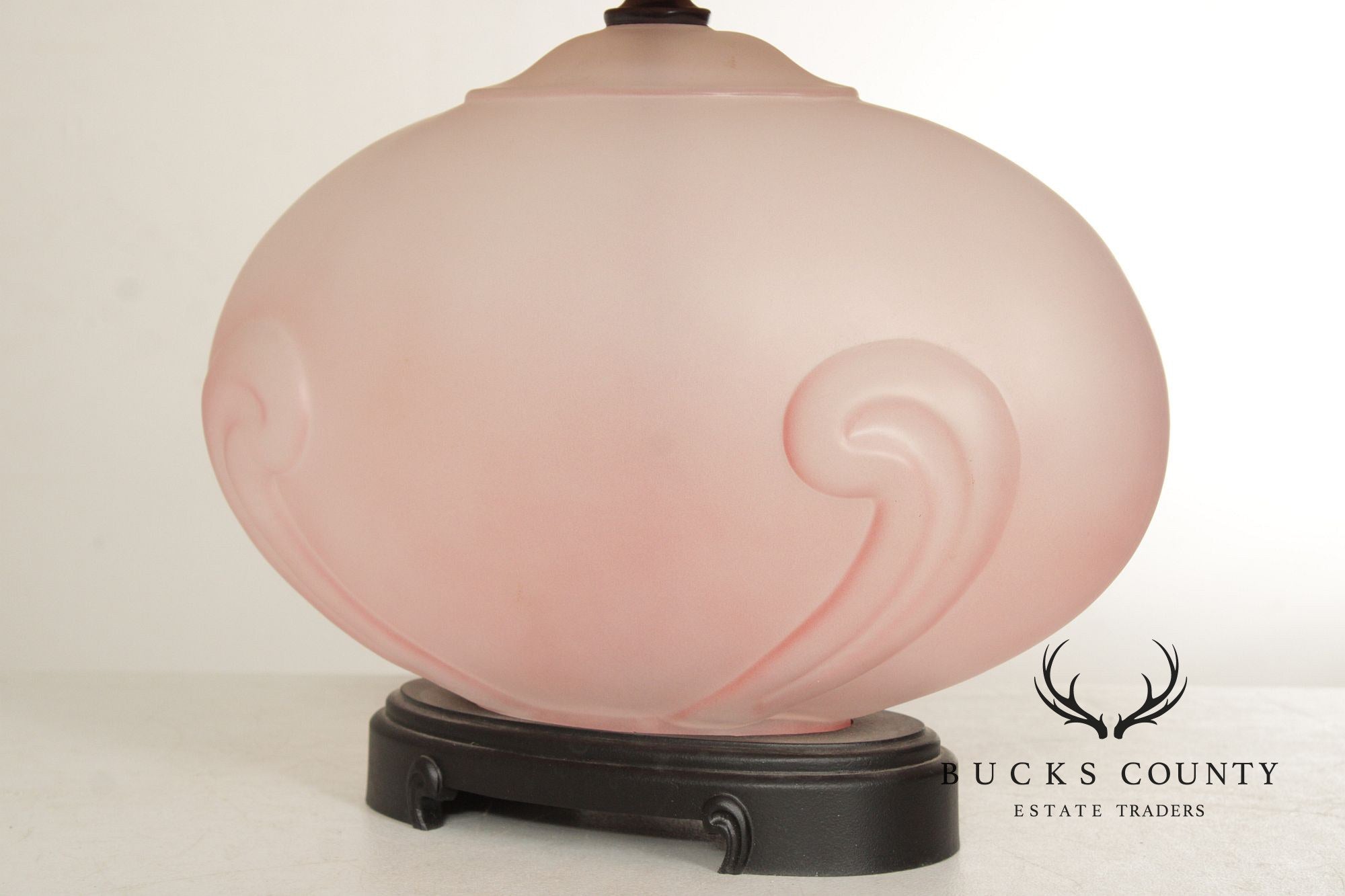 Hollywood Regency Pink Glass Table Lamp