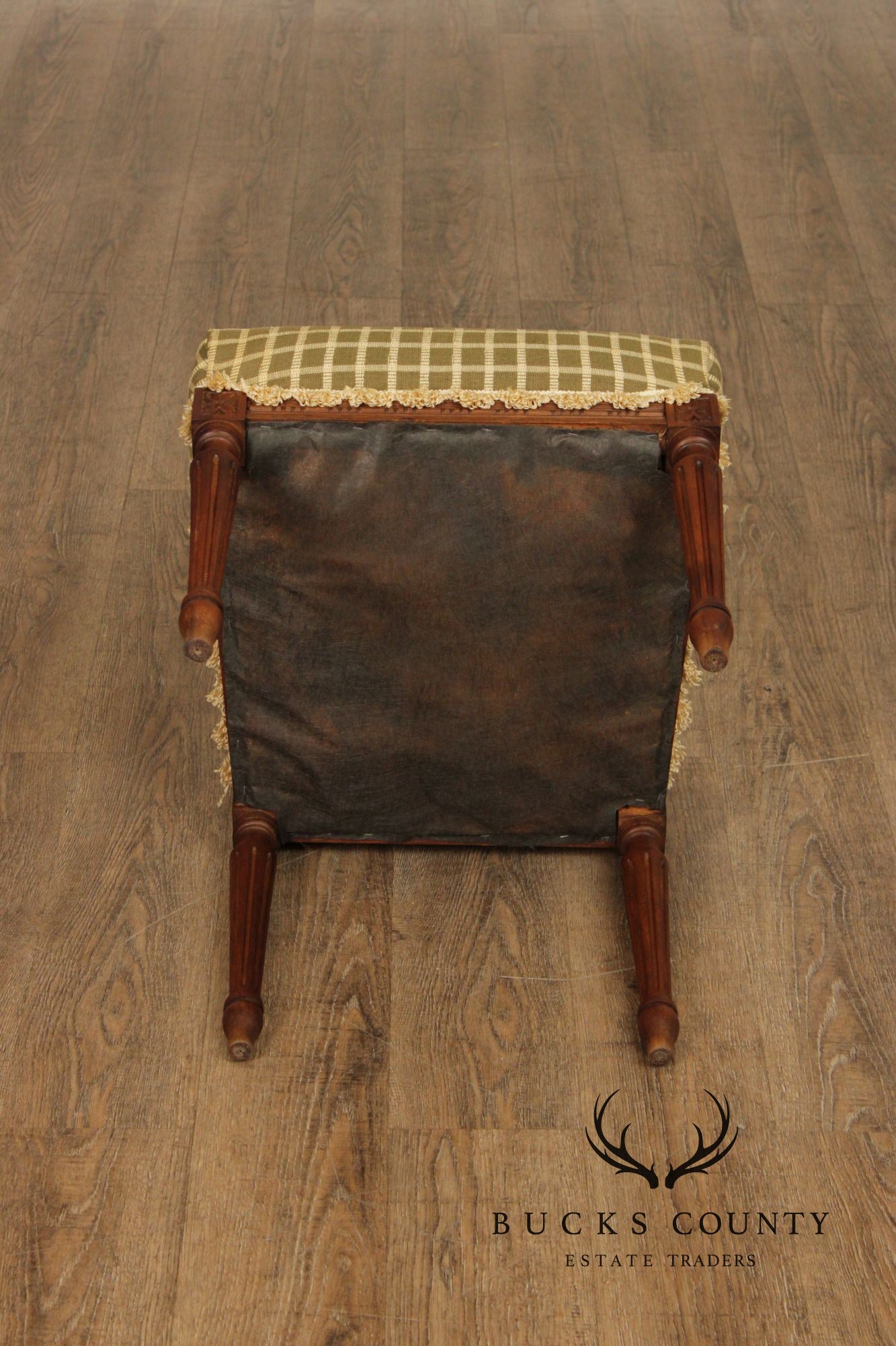 French Louis XVI Style Set Of Four Carved Walnut Dining Chairs