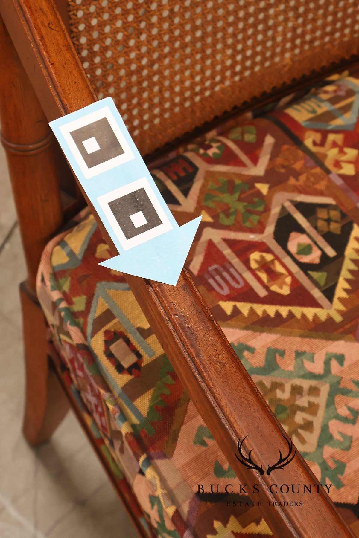 Mid Century Set of Four Cane Back Armchairs