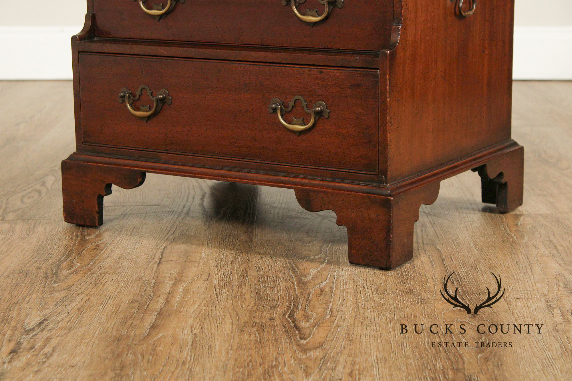 English George III Style Mahogany Three-Drawer Chest Side Table