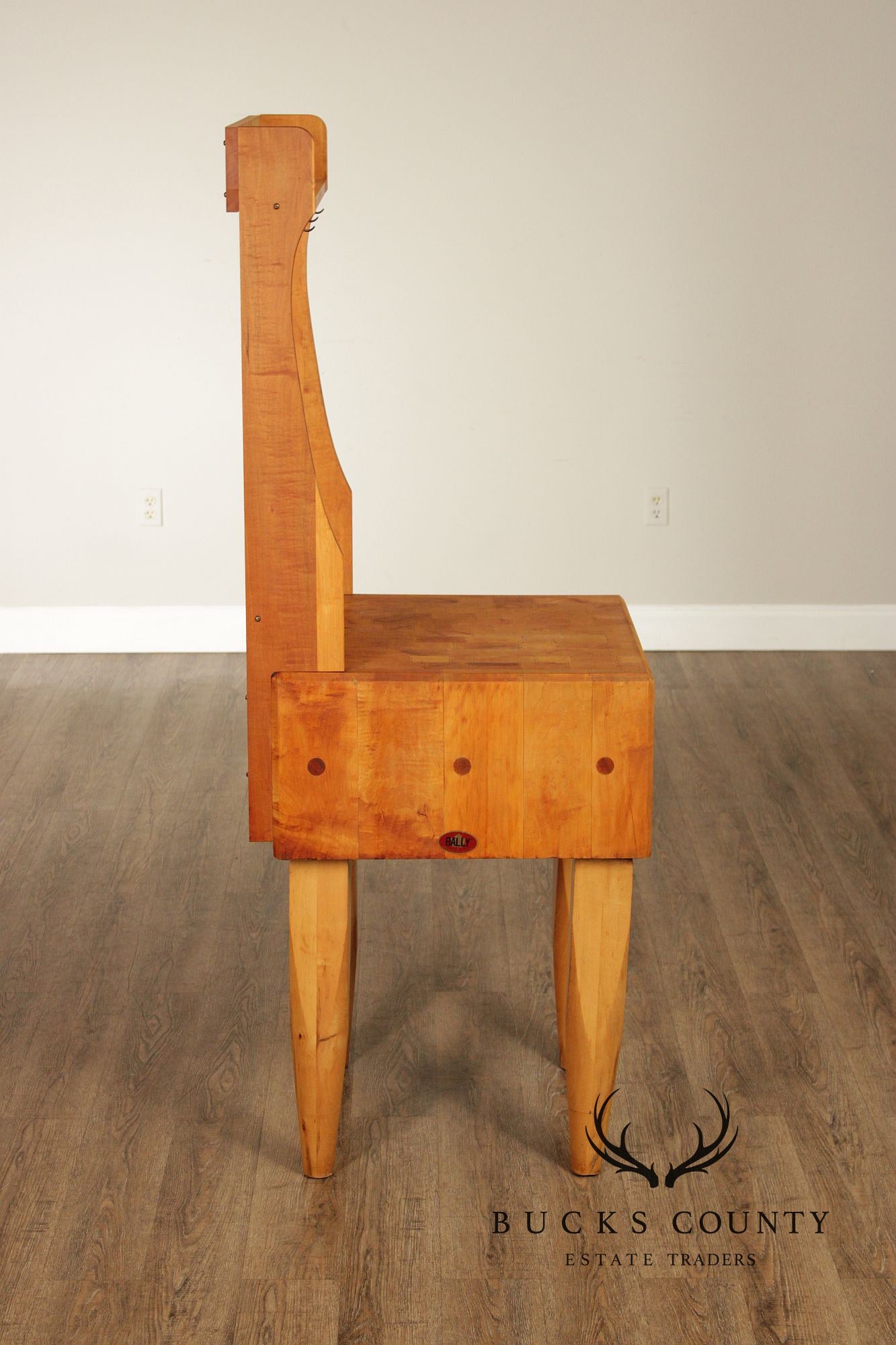 Bally Block Co. Solid Maple Butcher Block Work Table With Upper Rack