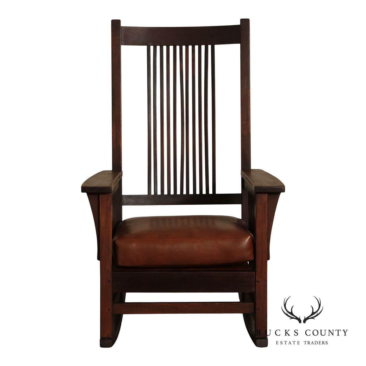 Spindle Rocker Antique Gustav Stickley Mahogany Spindle Rocker