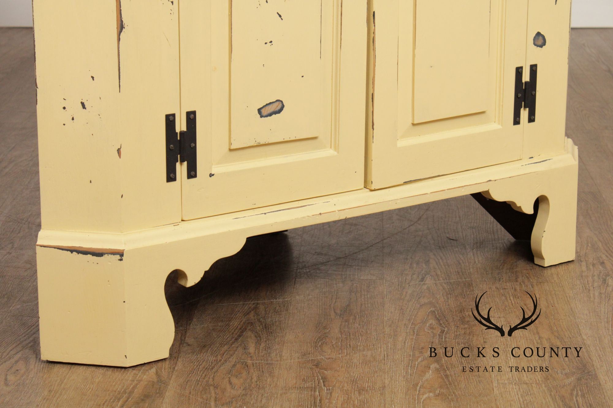 K. Alan Styer Benchmade Cream Painted Pine Corner Cupboard