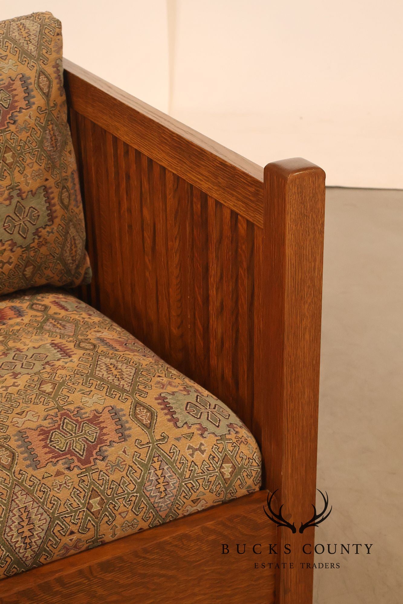 Stickley Mission Collection Oak Spindle Settle