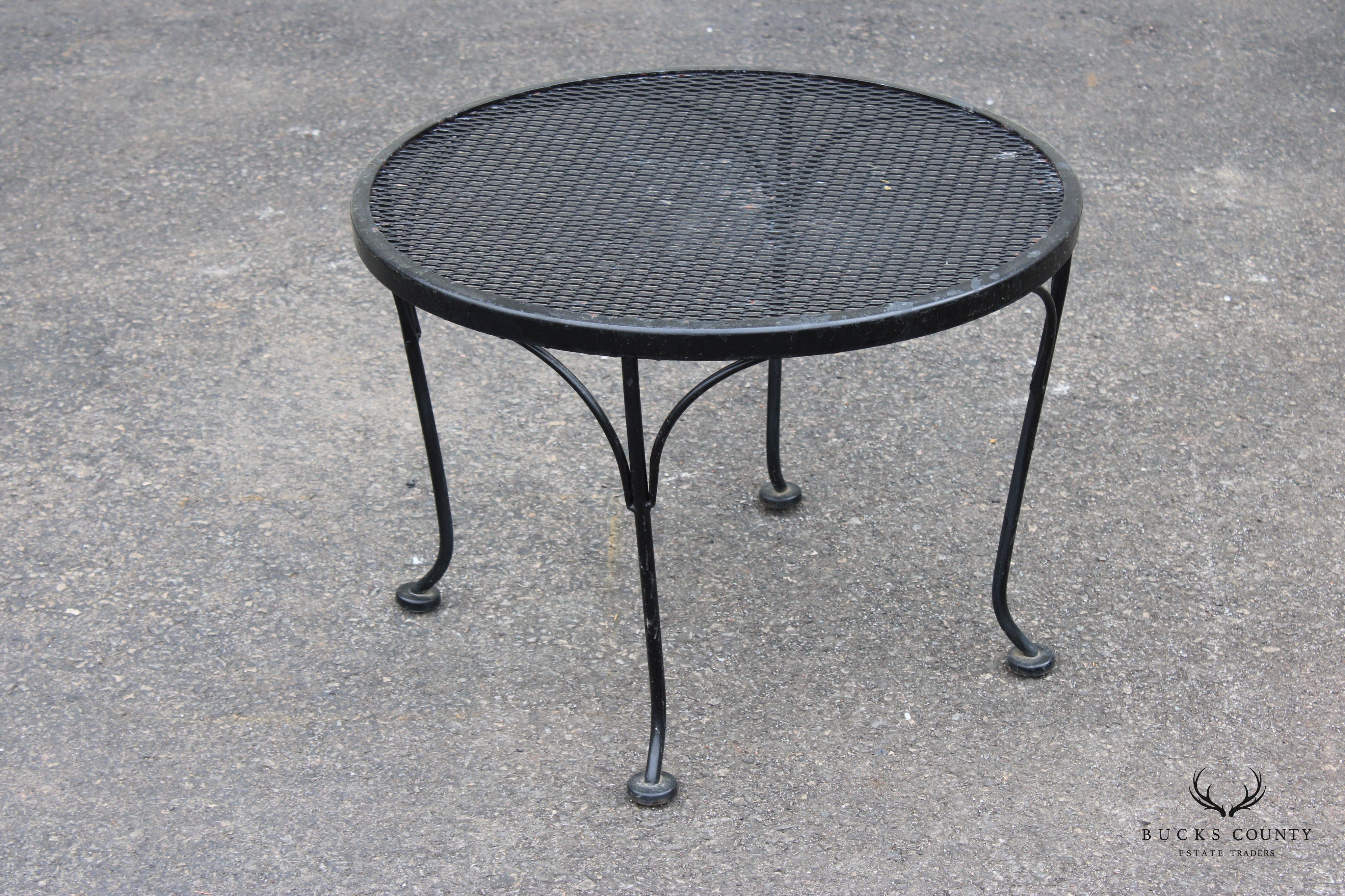 Woodard Pair of Wrought Iron Outdoor Patio Side Tables