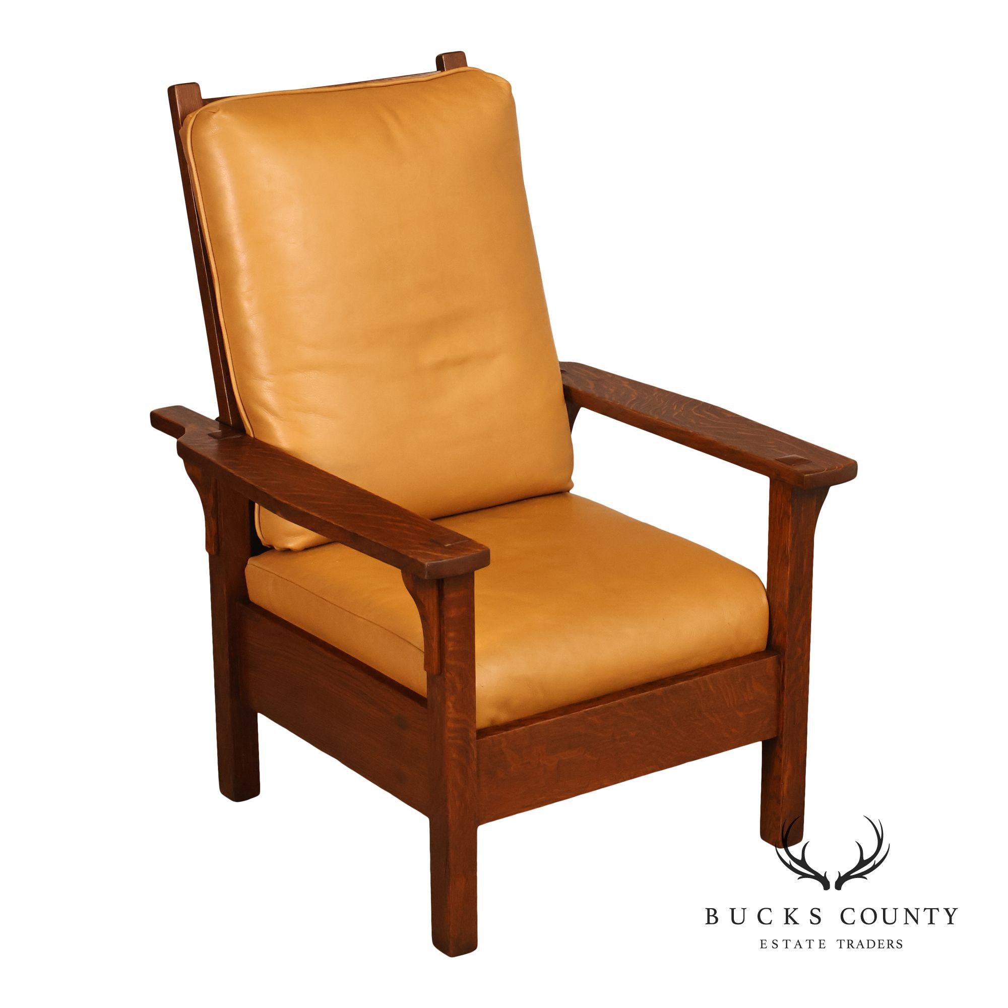 Gustav Stickley Antique Mission Oak Morris Chair Model 346