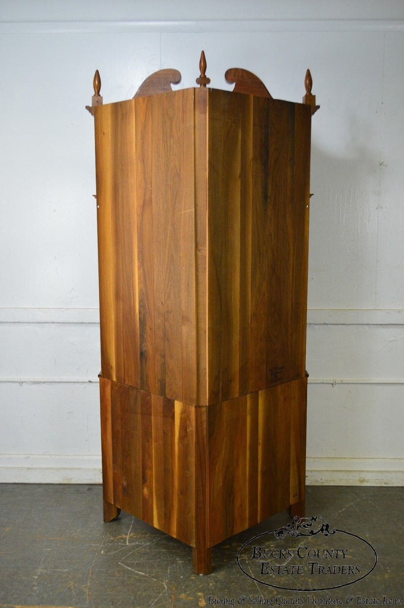 Chippendale Style Hand Crafted Solid Walnut Corner Cabinet