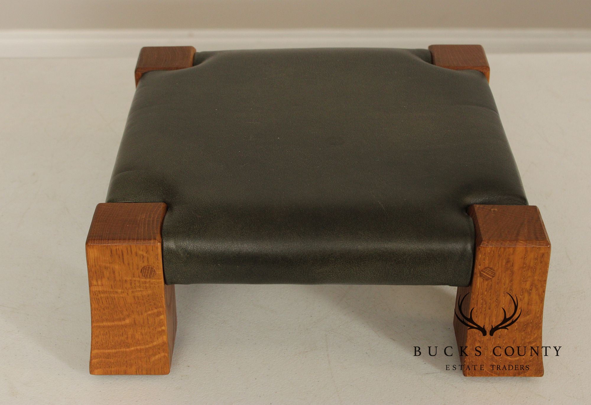 Stickley Mission Collection Oak and Leather Monk Footstool