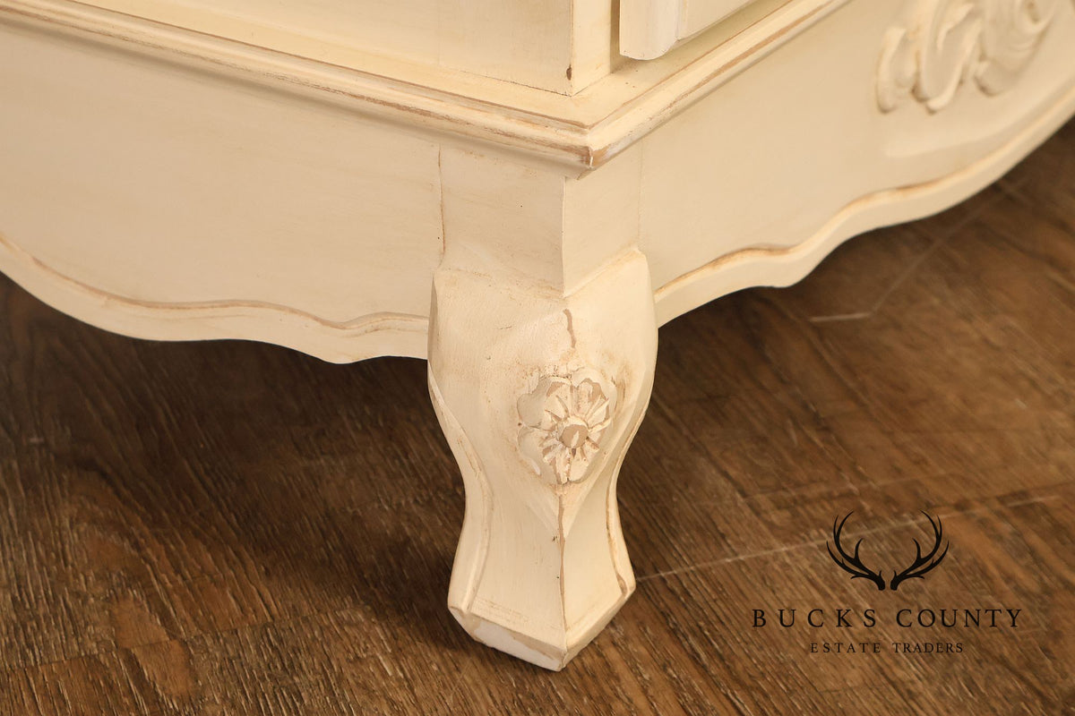 French Country Style Cream Painted Armoire
