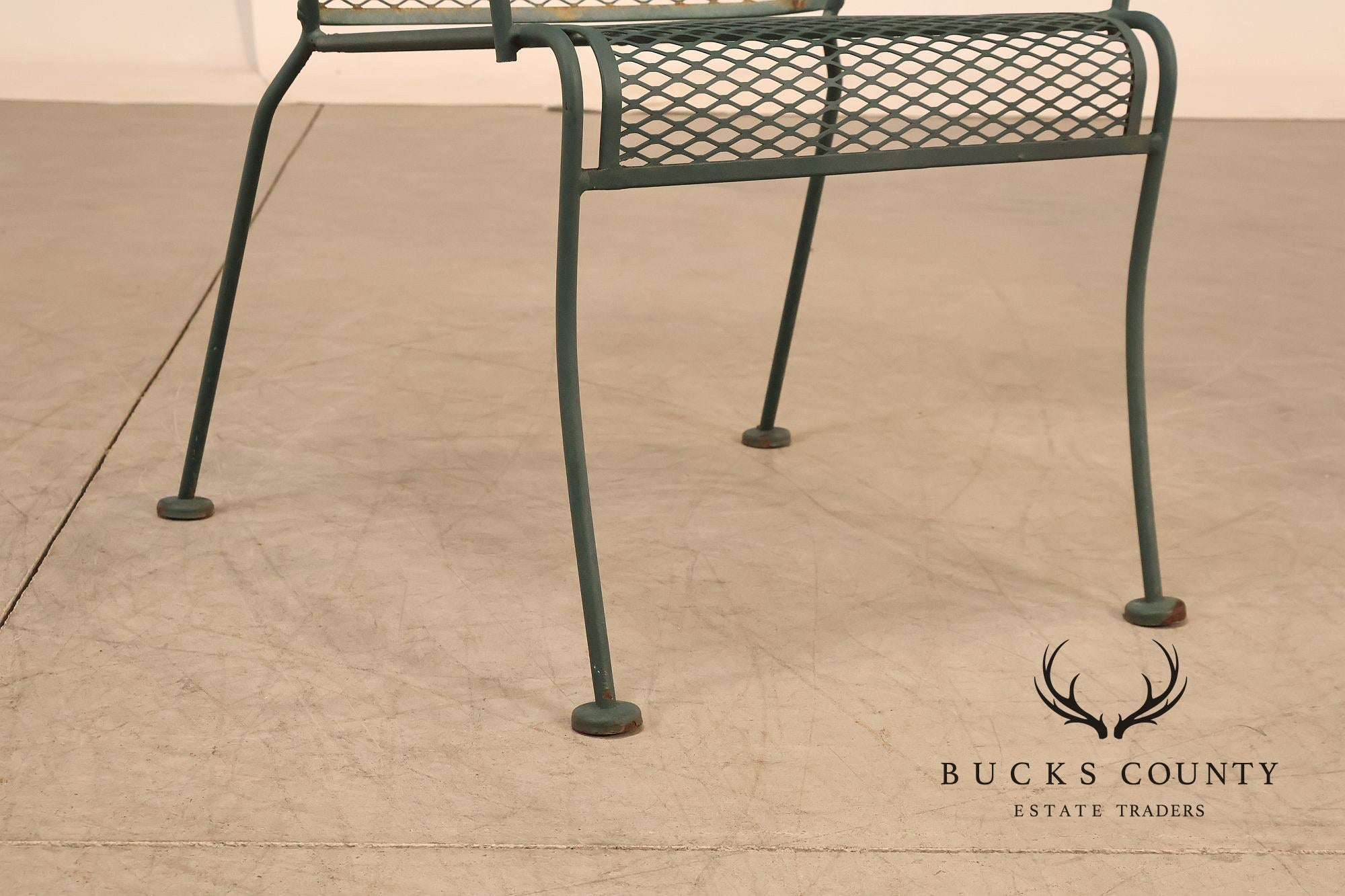 Wrought Iron Vintage Round Patio Table And Four Chairs Set