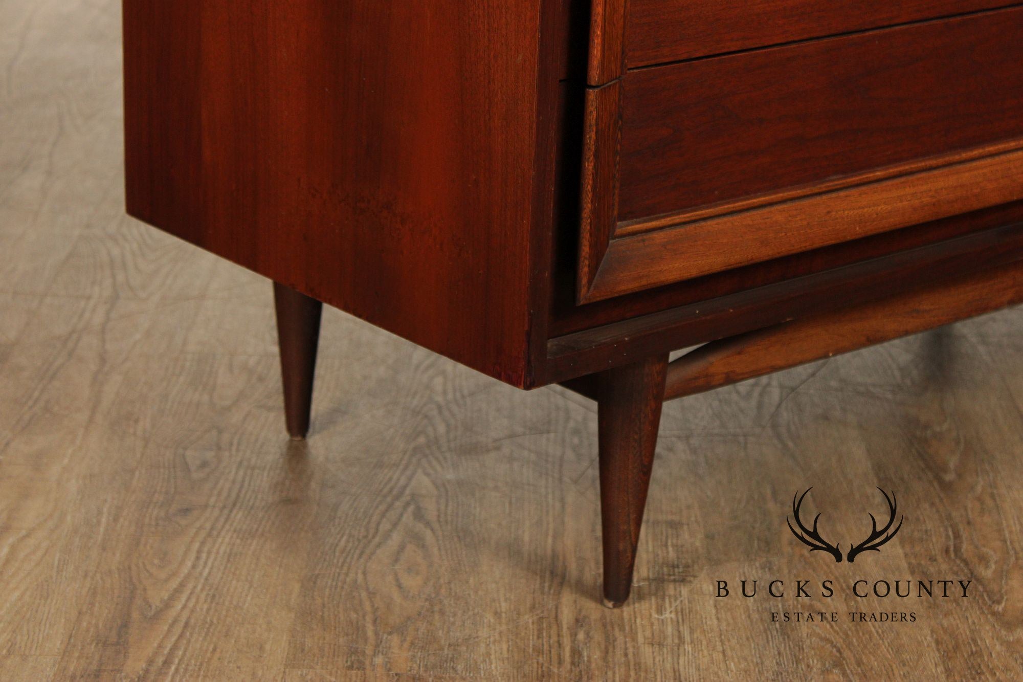 Basic Witz Mid Century Modern Walnut Triple Chest