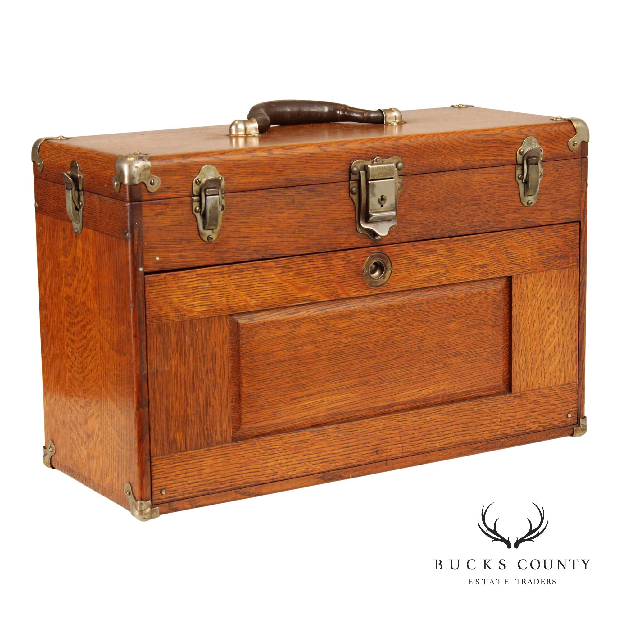 Vintage Oak Union Machinist's Tool Chest