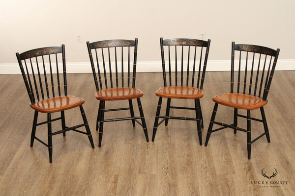 Hitchcock Vintage Set of Four Stencil Decorated Side Chairs