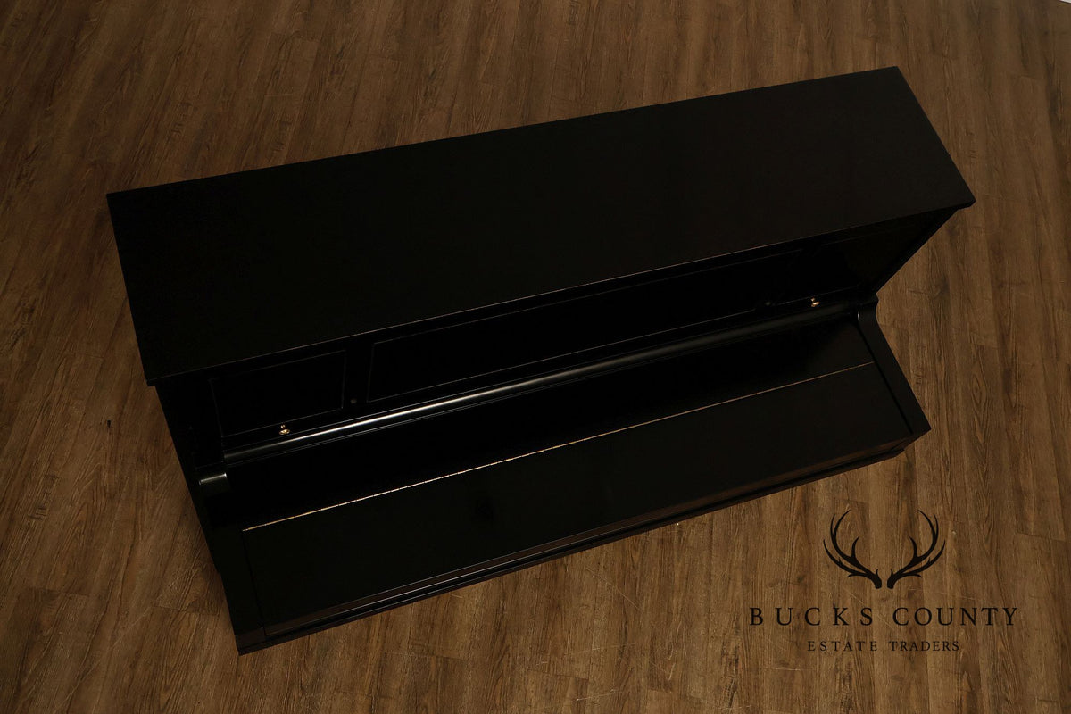 Steinway & Sons Model 1098 Ebonized Upright Piano With Bench