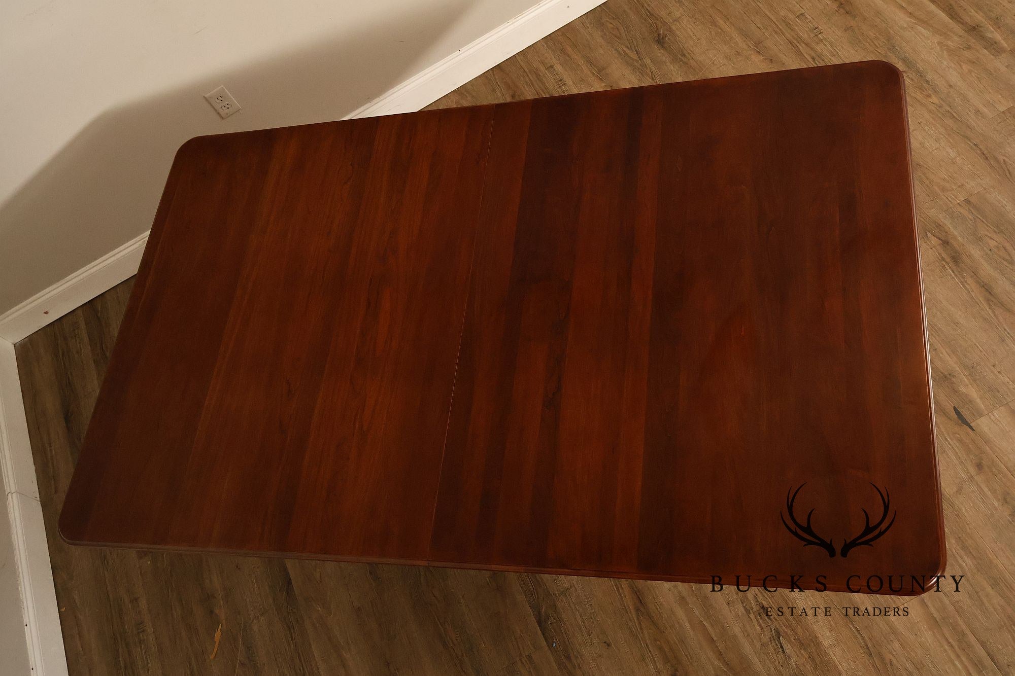 Chippendale Style Cherry Double Pedestal Extendable Dining Table