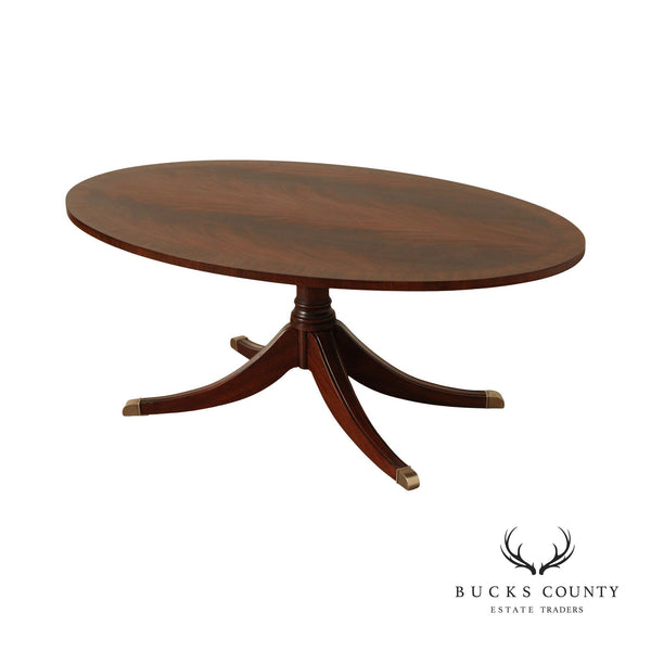 Ethan Allen Newport Collection Flame Mahogany Oval Coffee Table