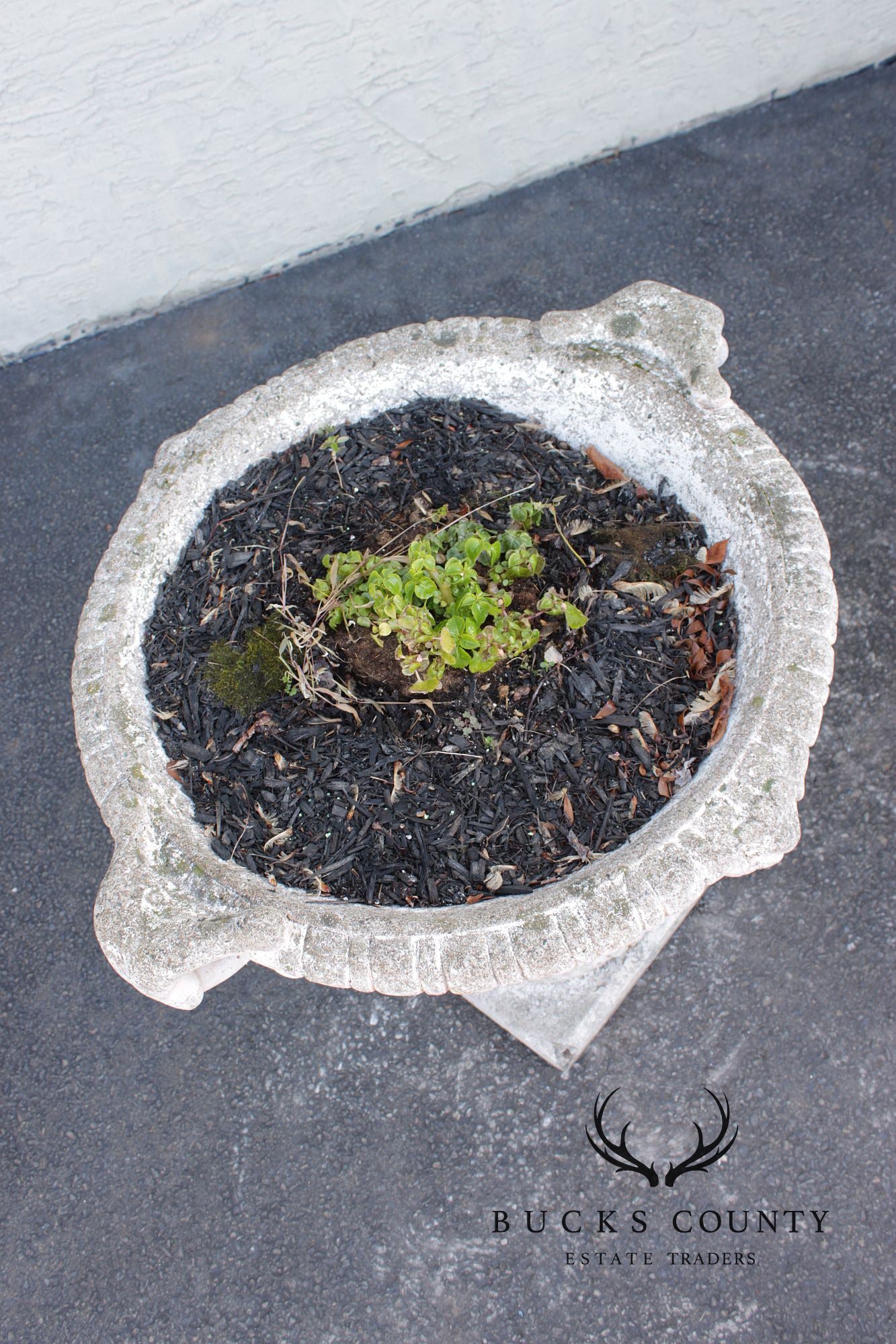 Classical Style Pair of Cast Stone Garden Urns