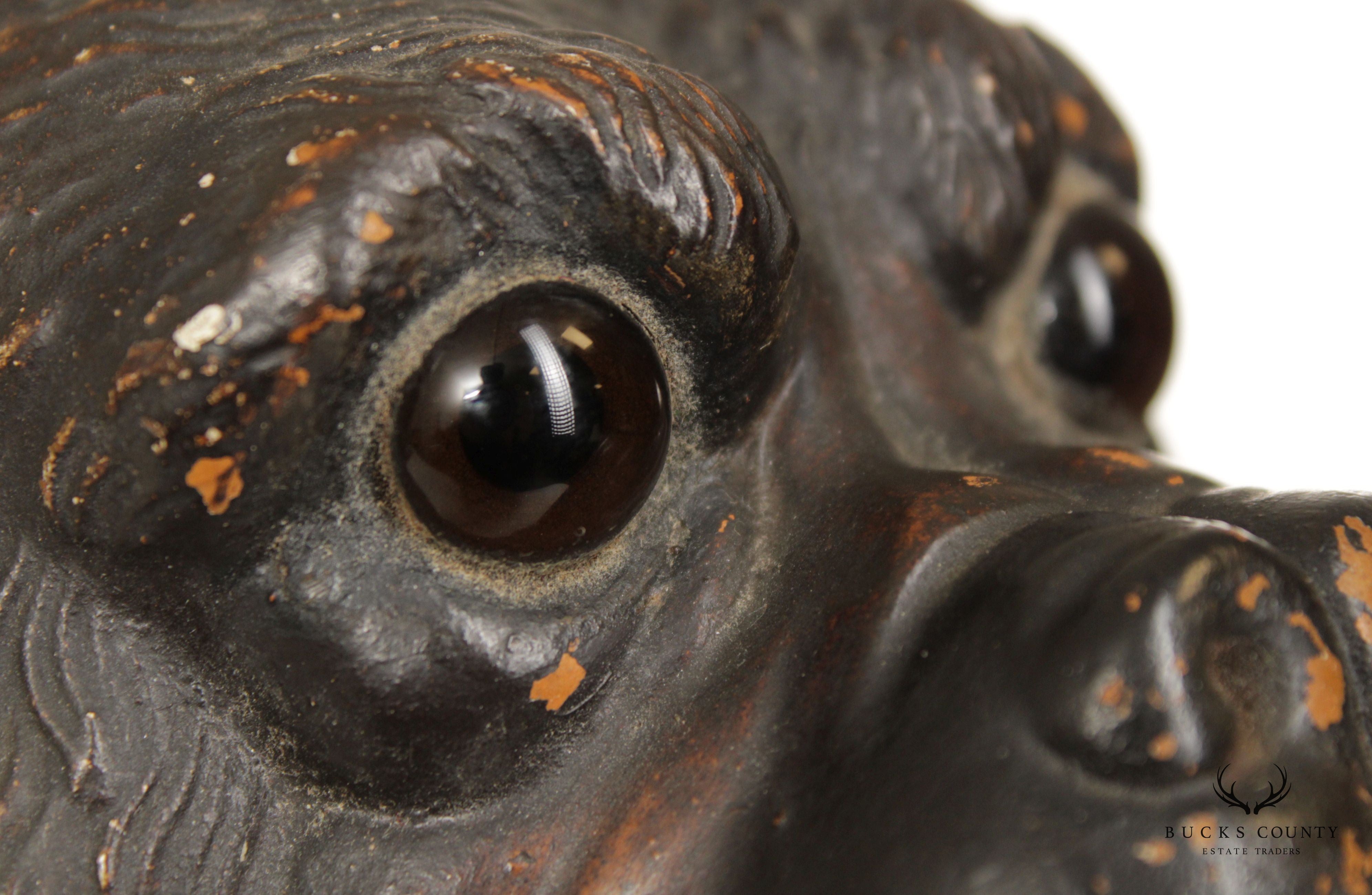 TERRA COTTA SITTING PUG DOG STATUE ATTRIBUTED TO GOLDSCHEIDER