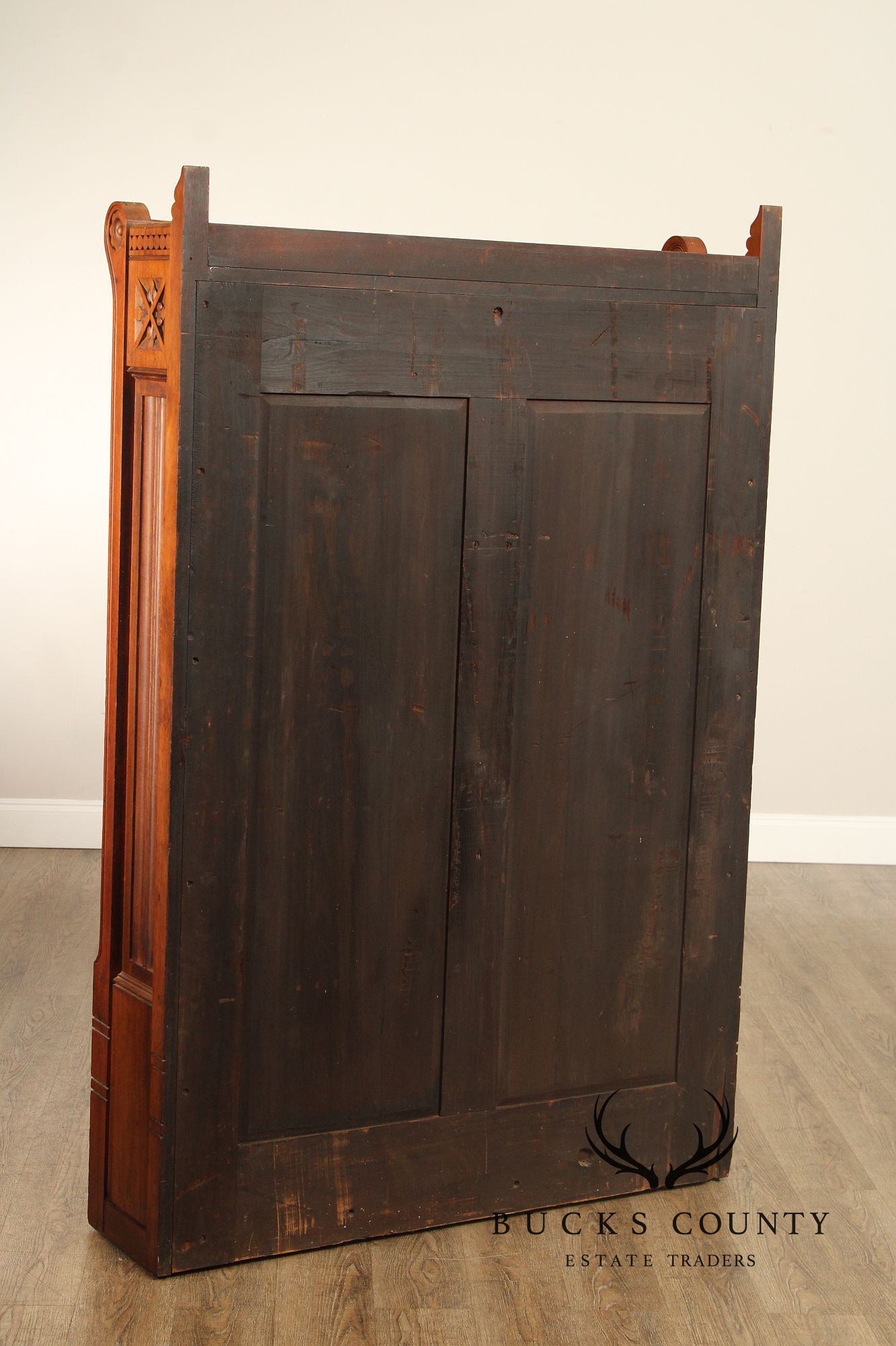 Antique Victorian Aesthetic Carved Walnut Drop Front Writing Desk