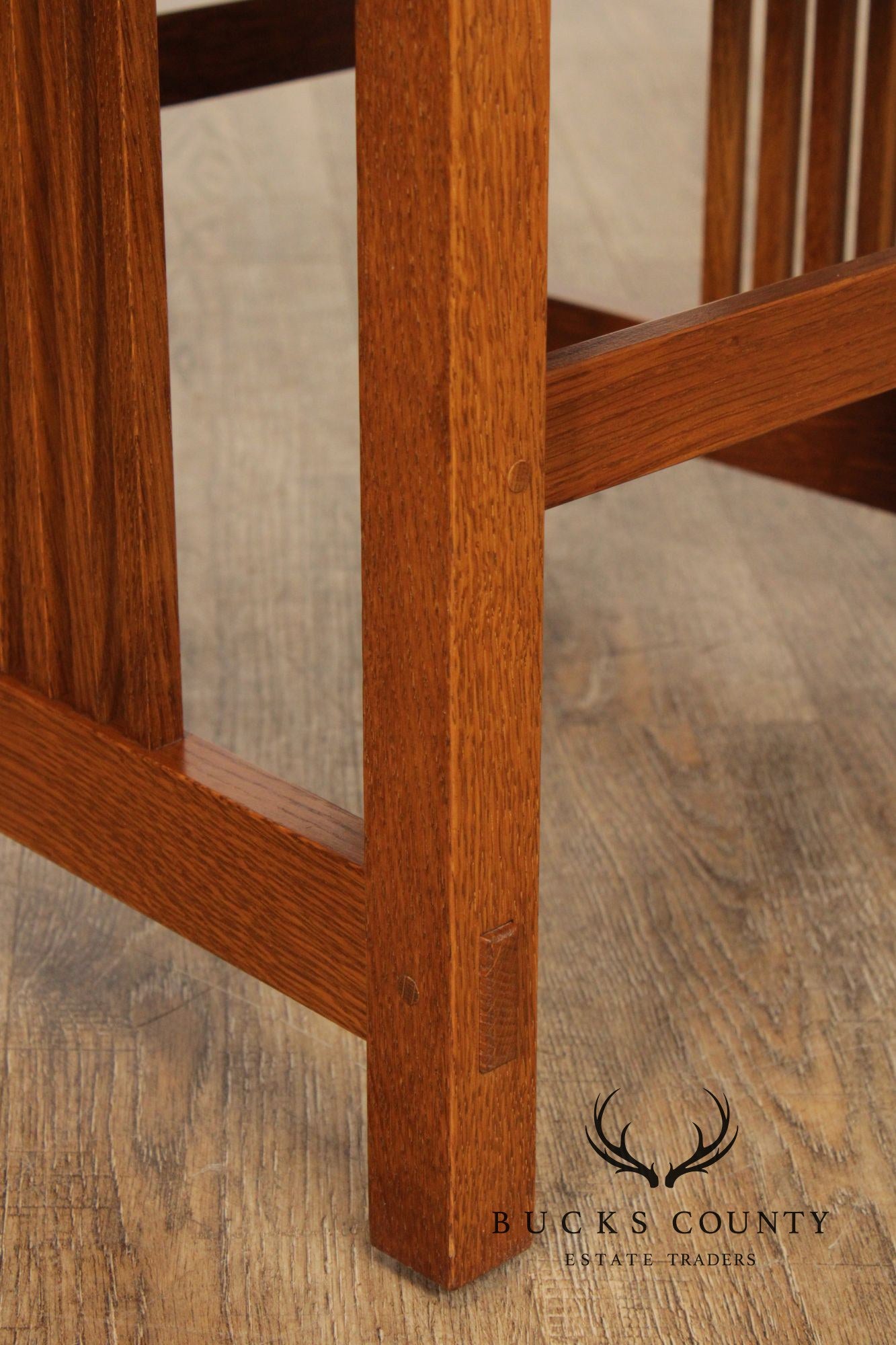 Stickley Mission Collection Set of Six Oak Spindle Dining Chairs
