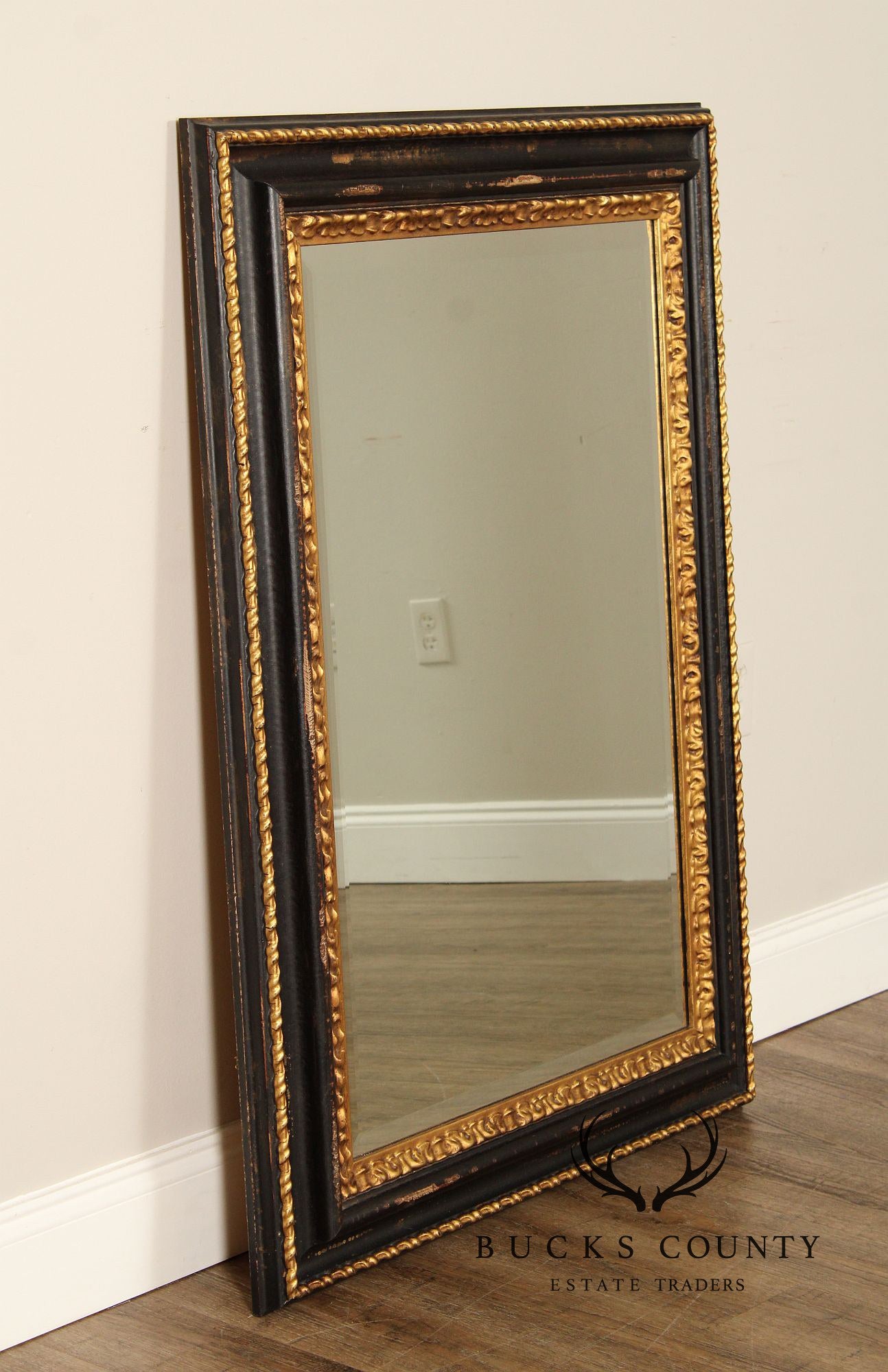 La Marche Ebonized and Partial Gilt Wall Mirror