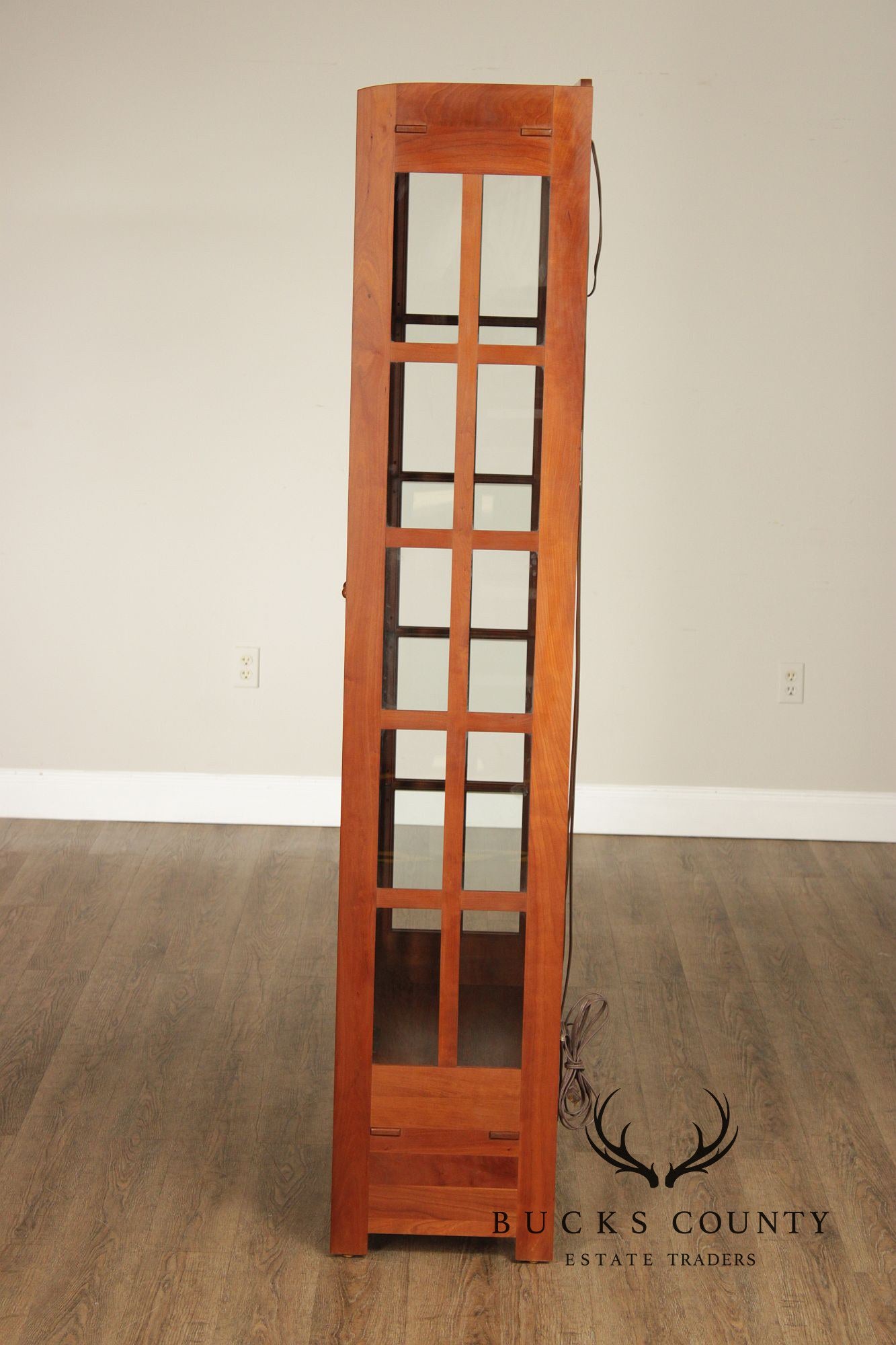 Stickley Mission Collection Cherry Lighted Display Cabinet