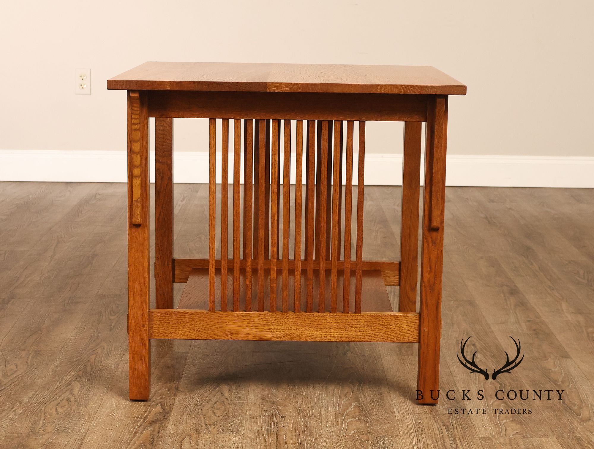 Stickley Mission Collection Oak Spindle Lamp Table