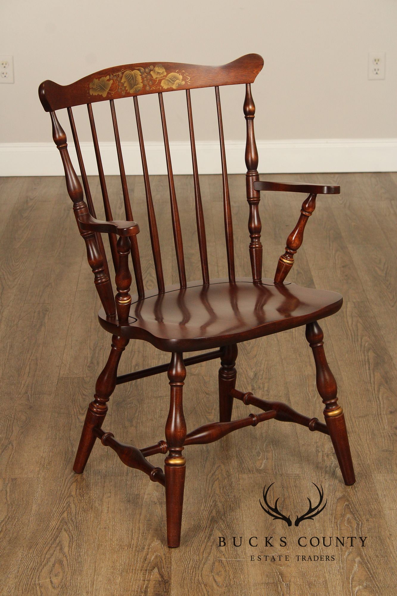 Hitchcock Stencil-Decorated Cherry Windsor Armchair